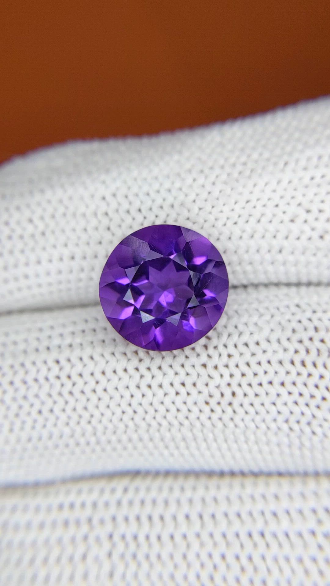 4.92 Ct. Purple Amethyst from Brazil Size Video