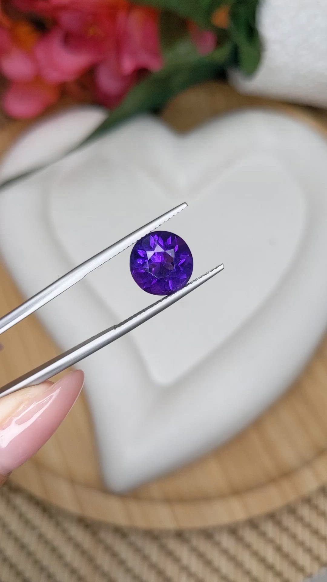 3.75 Ct. Purple Amethyst from Brazil Size Video