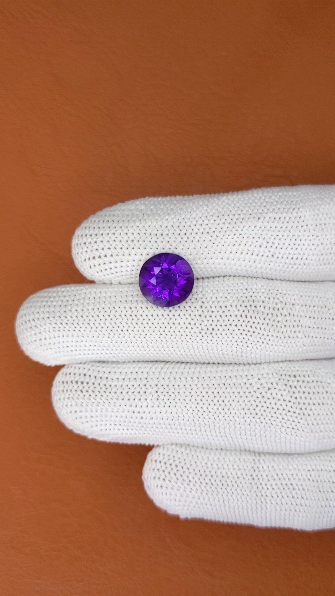 3.75 Ct. Purple Amethyst from Brazil Size Video