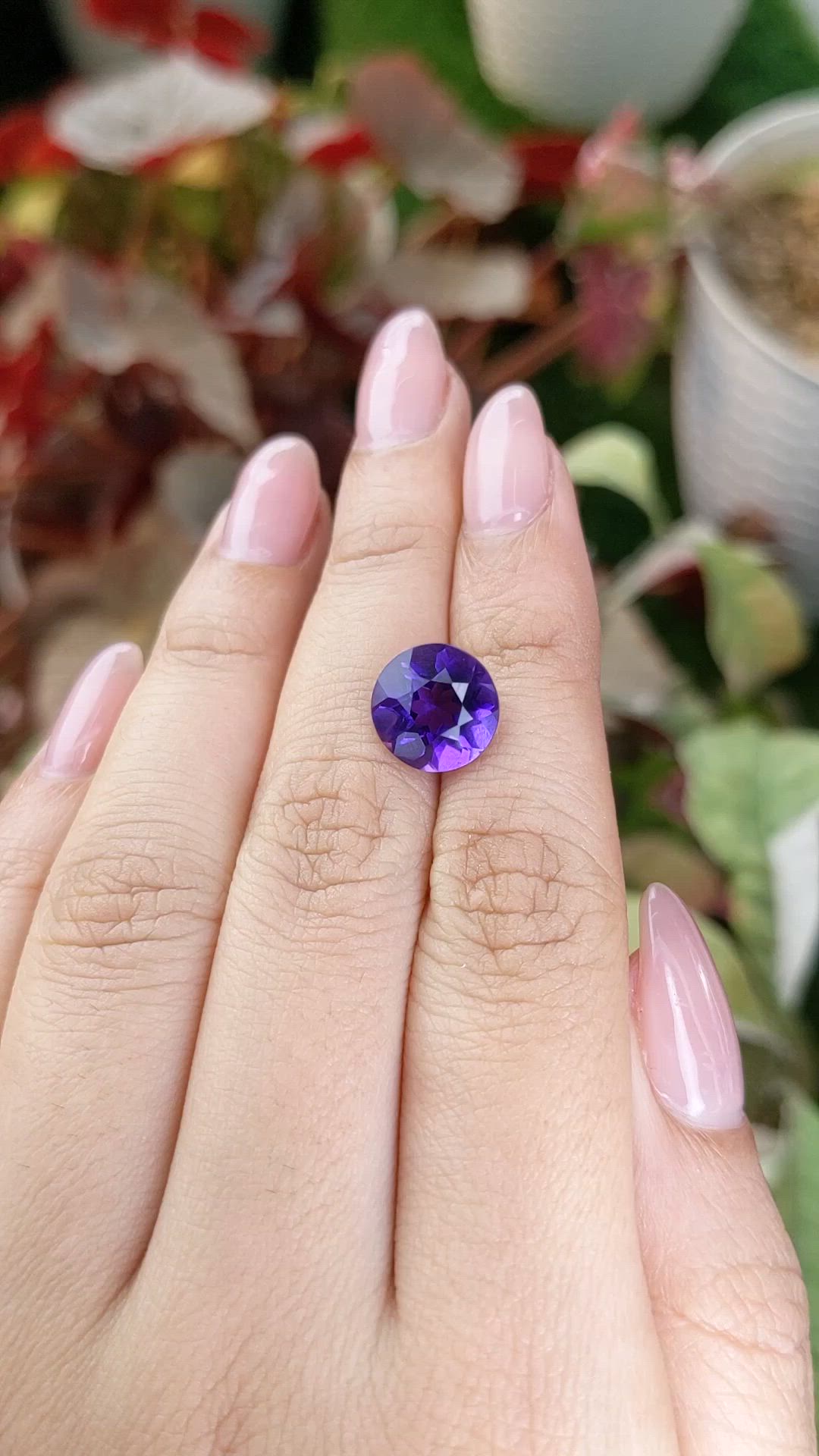3.75 Ct. Purple Amethyst from Brazil Size Video
