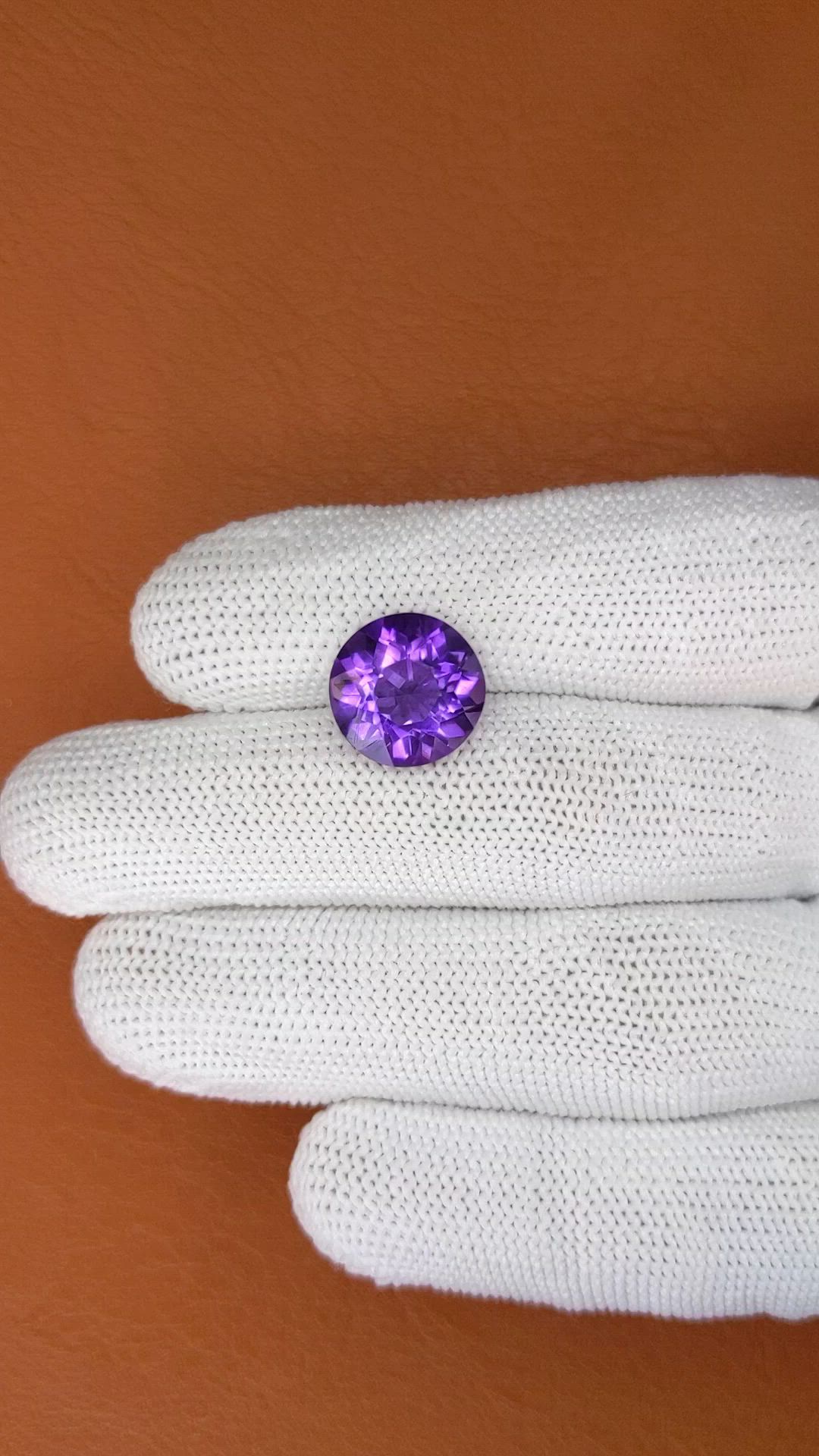 5.97 Ct. Purple Amethyst from Brazil Size Video