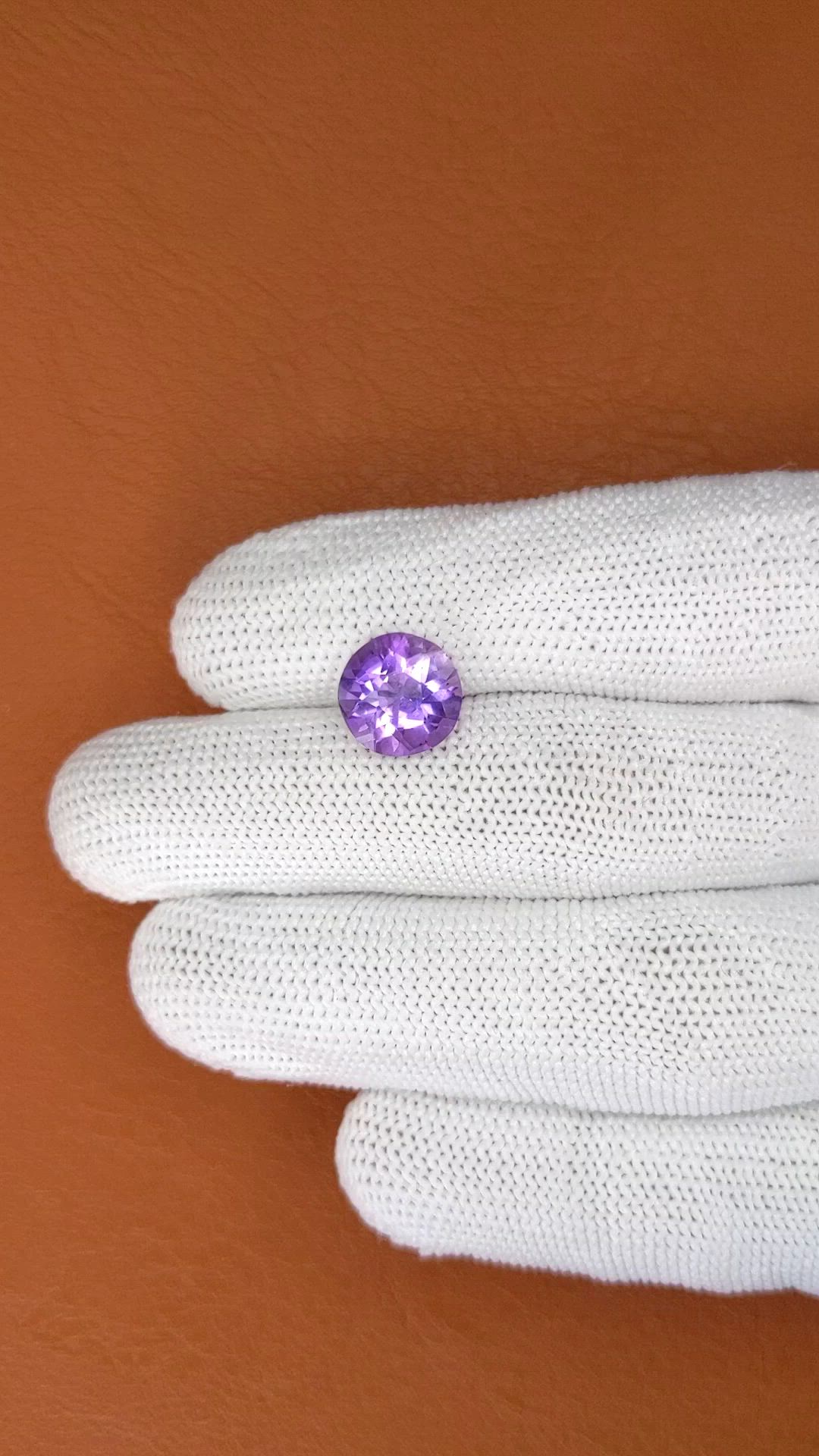 3.25 Ct. Purple Amethyst from Brazil Size Video