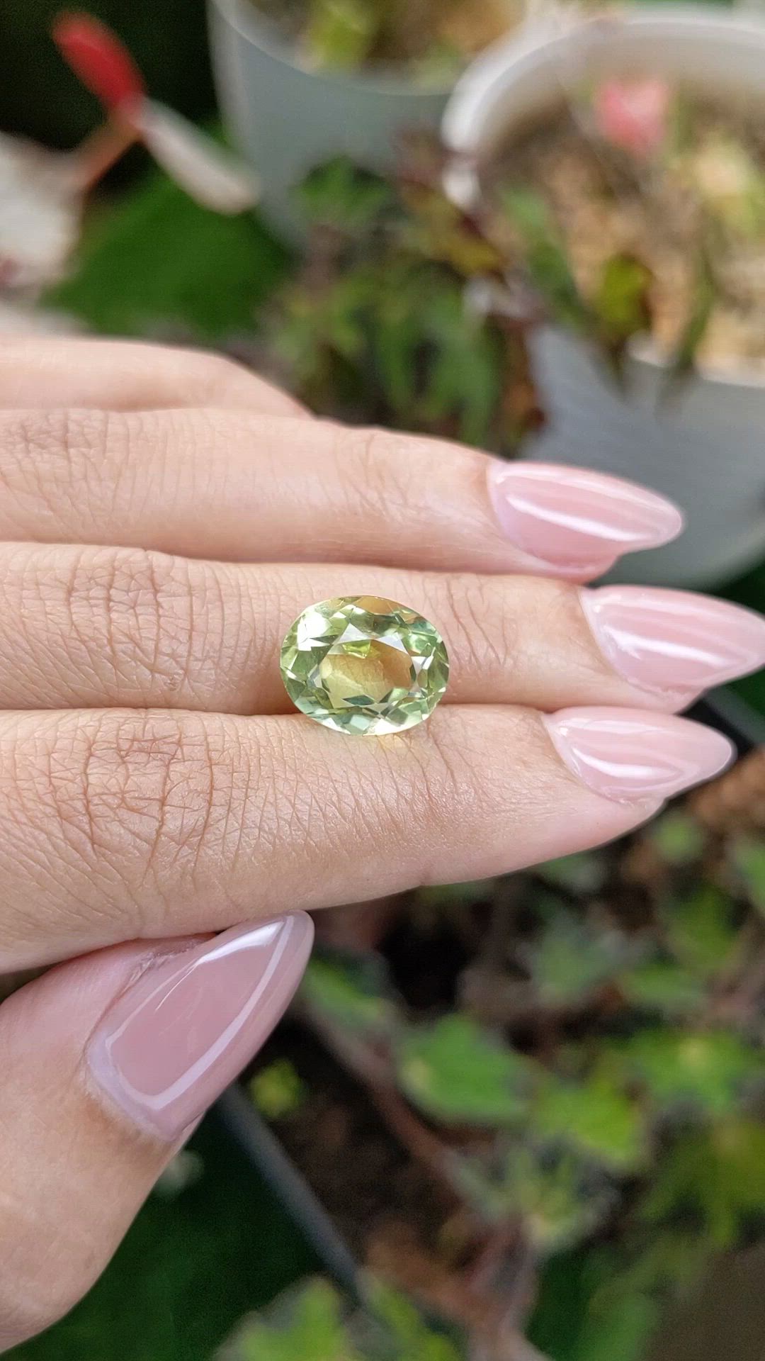 5.51 Ct. Yellowish Green Prasiolite from Madagascar Size Video