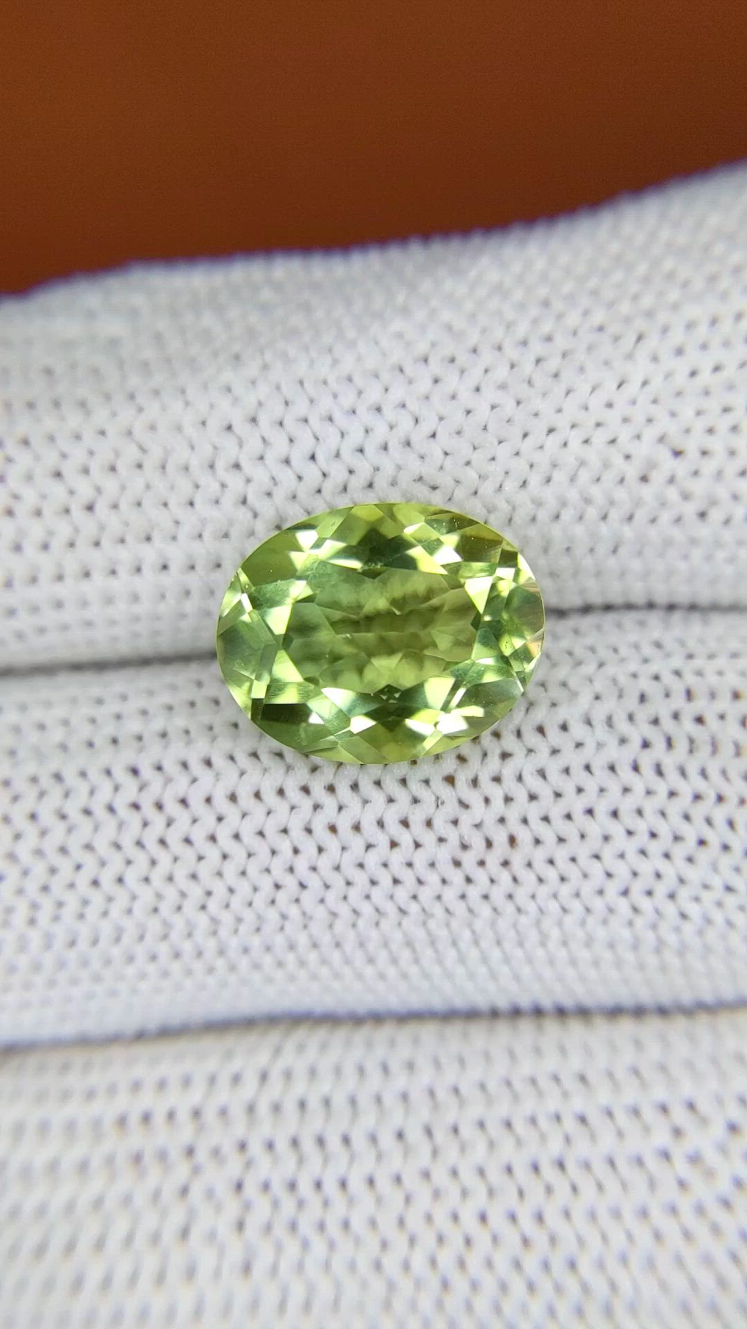 5.72 Ct. Yellowish Green Prasiolite from Brazil Size Video