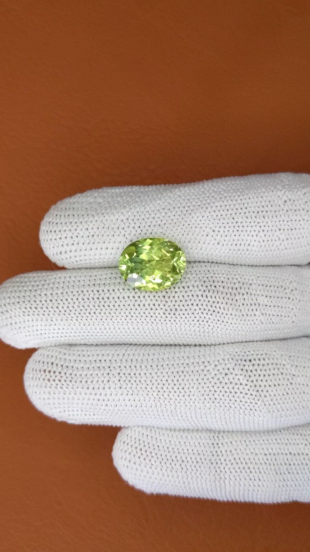 5.72 Ct. Yellowish Green Prasiolite from Brazil Size Video