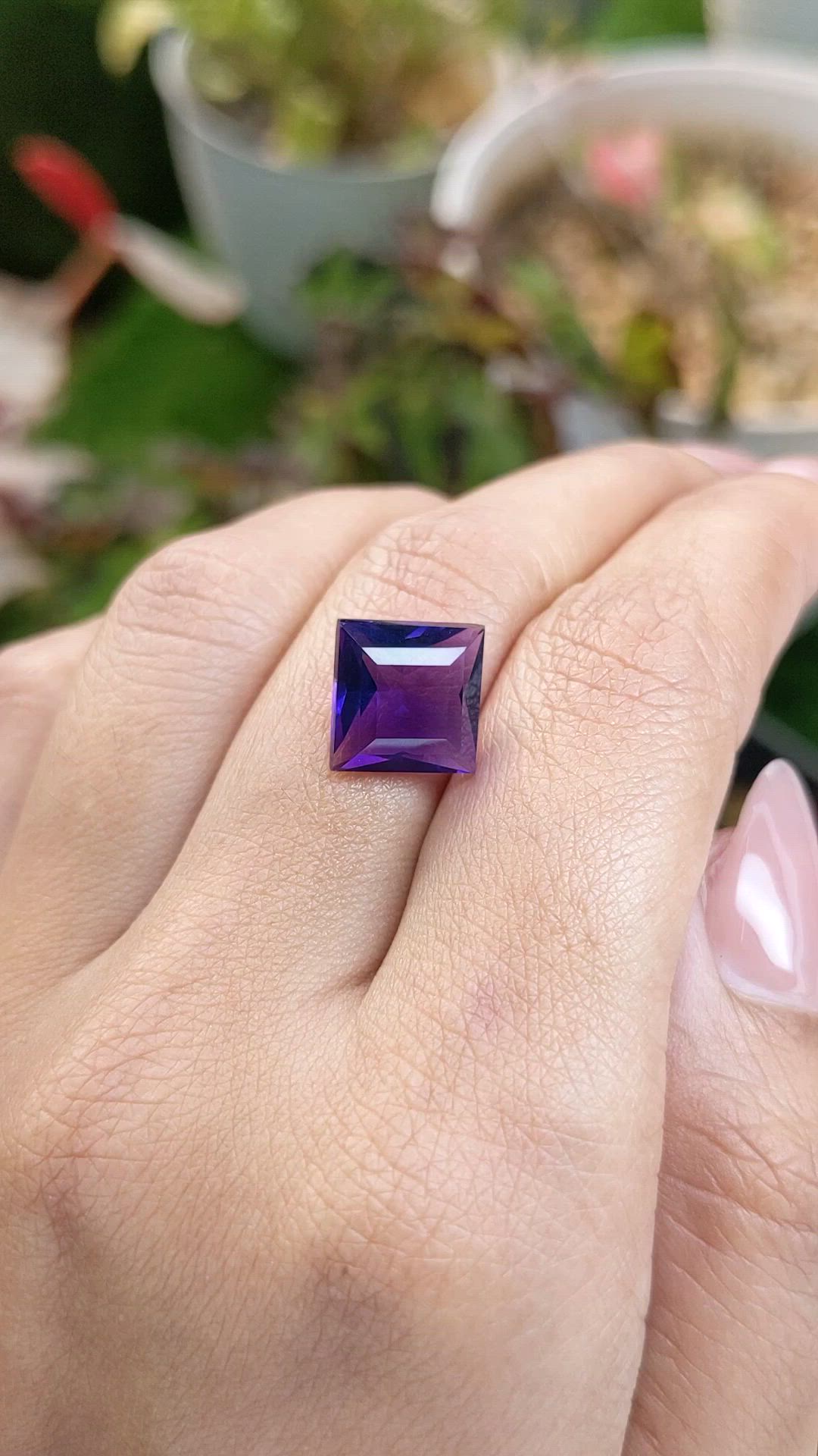 4.66 Ct. Purple Amethyst from Brazil Size Video