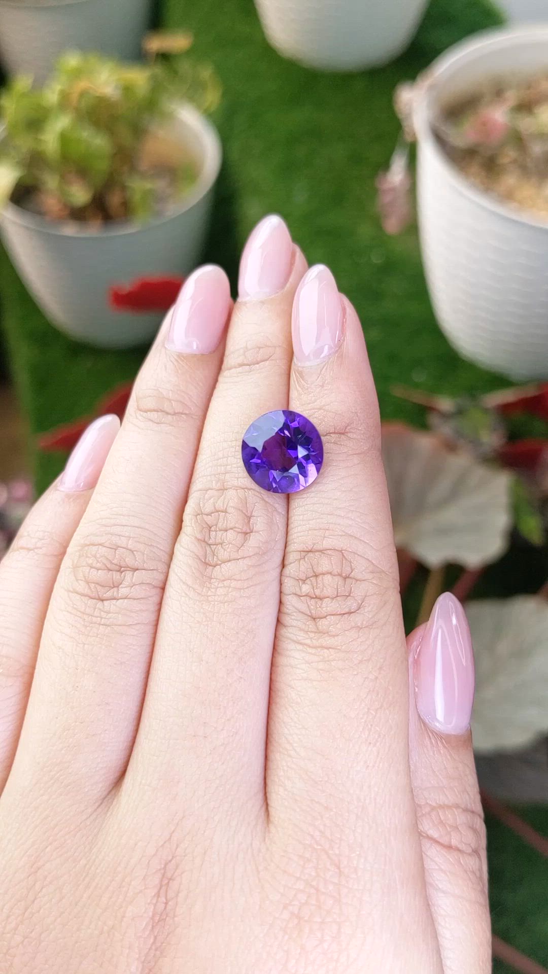 5.08 Ct. Purple Amethyst from Brazil Size Video