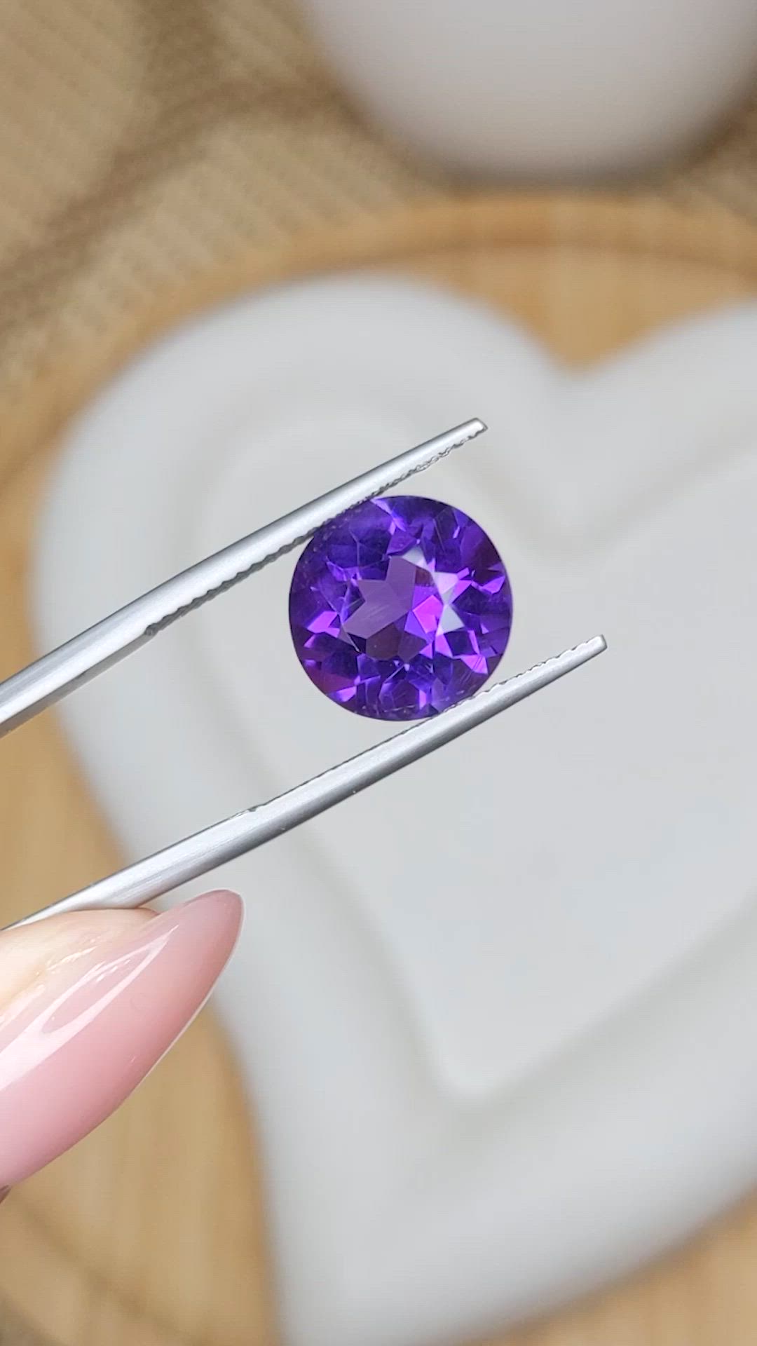 5.08 Ct. Purple Amethyst from Brazil Size Video