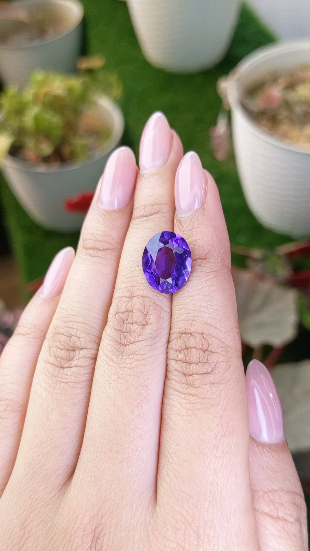 5.97 Ct. Purple Amethyst from Brazil Size Video