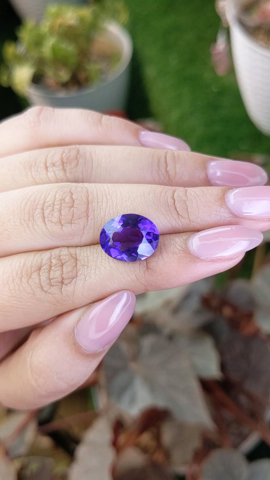 5.97 Ct. Purple Amethyst from Brazil Size Video