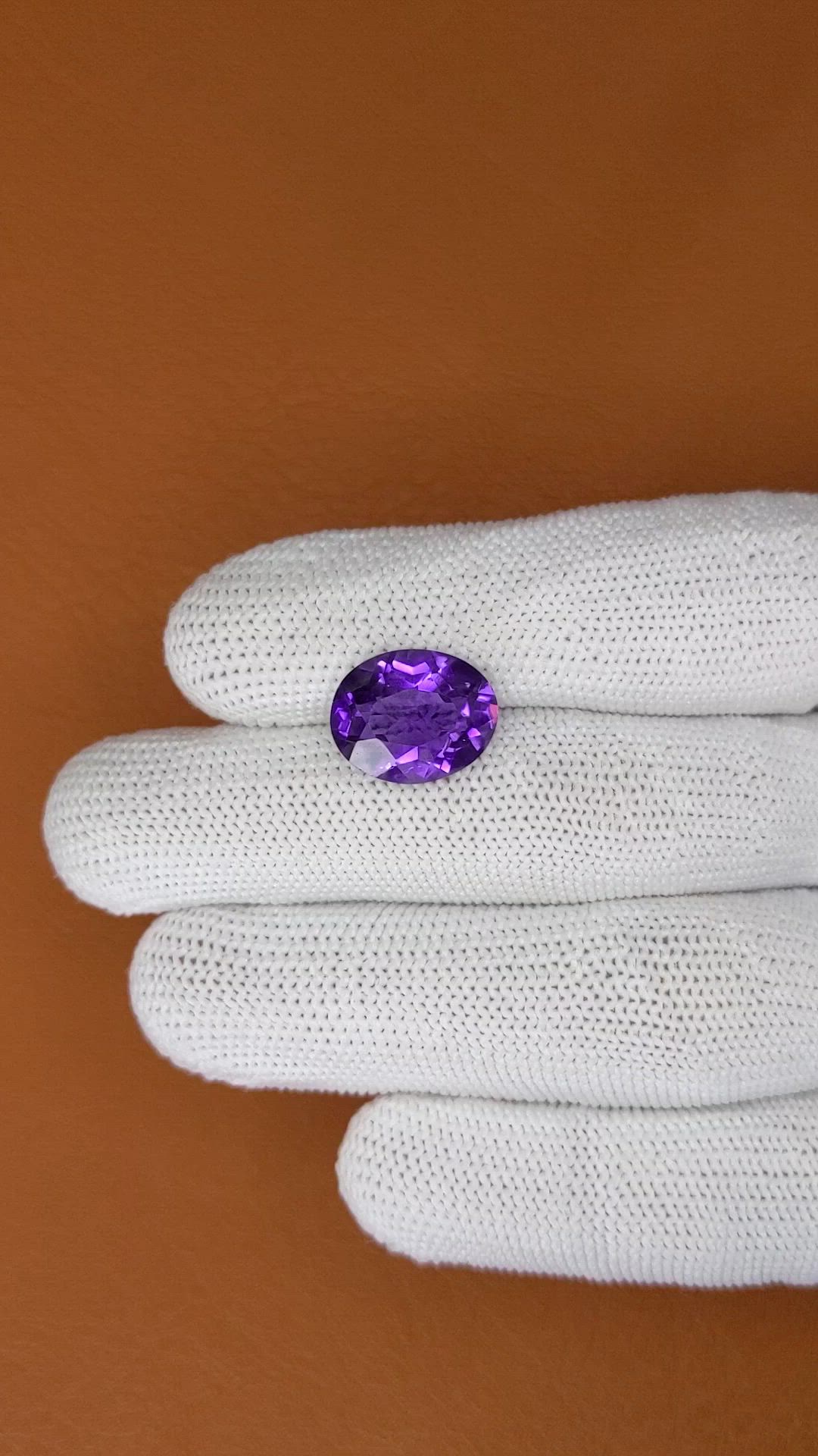 5.97 Ct. Purple Amethyst from Brazil Size Video