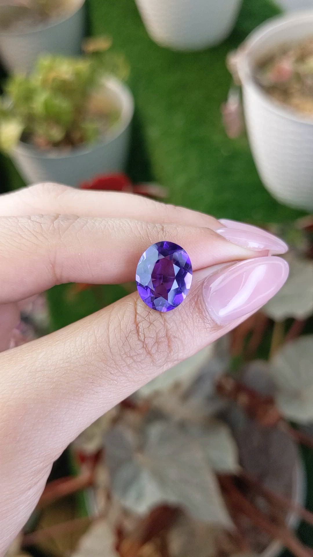 5.97 Ct. Purple Amethyst from Brazil Size Video