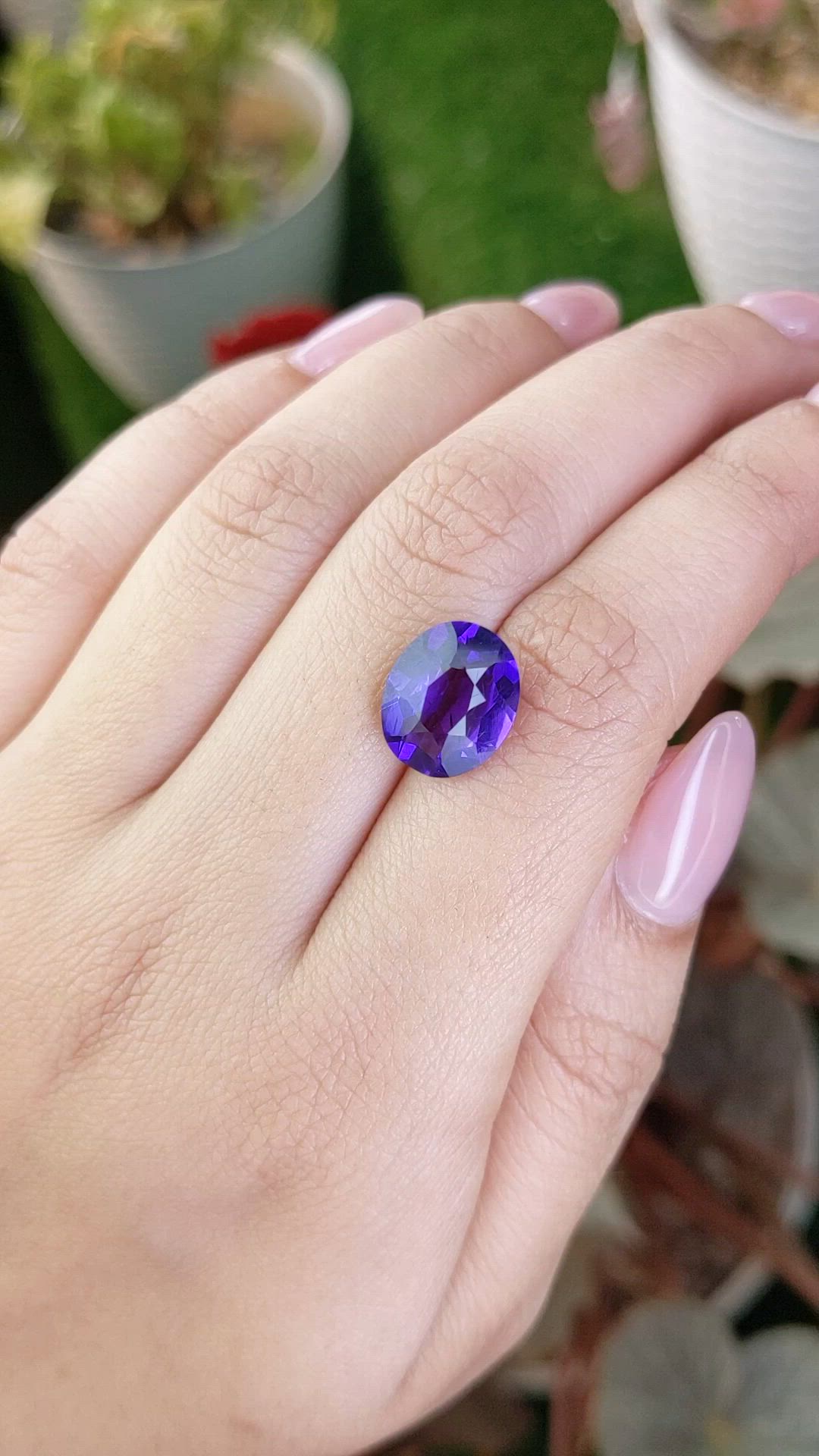 4.70 Ct. Purple Amethyst from Brazil Size Video