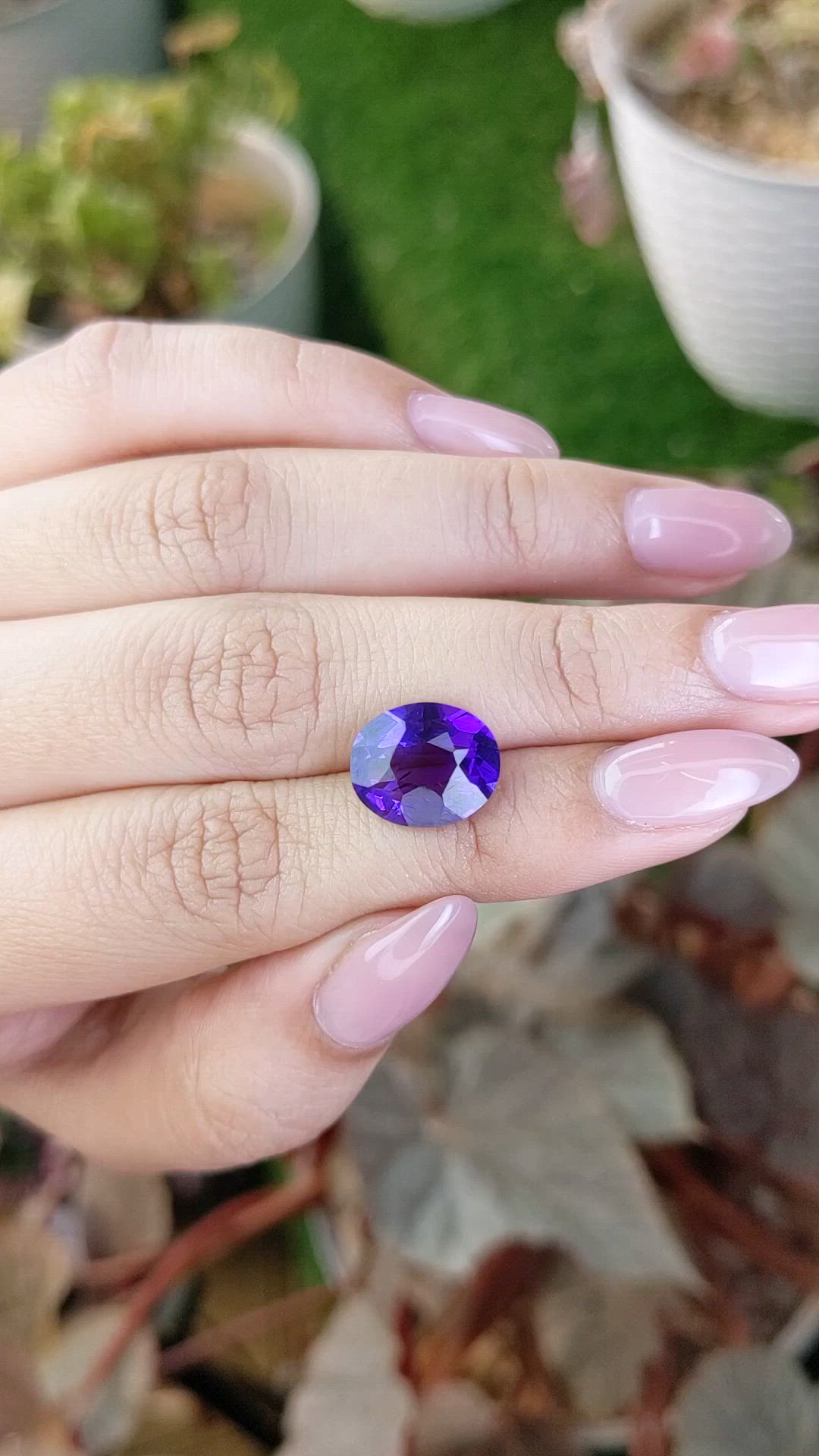 4.70 Ct. Purple Amethyst from Brazil Size Video