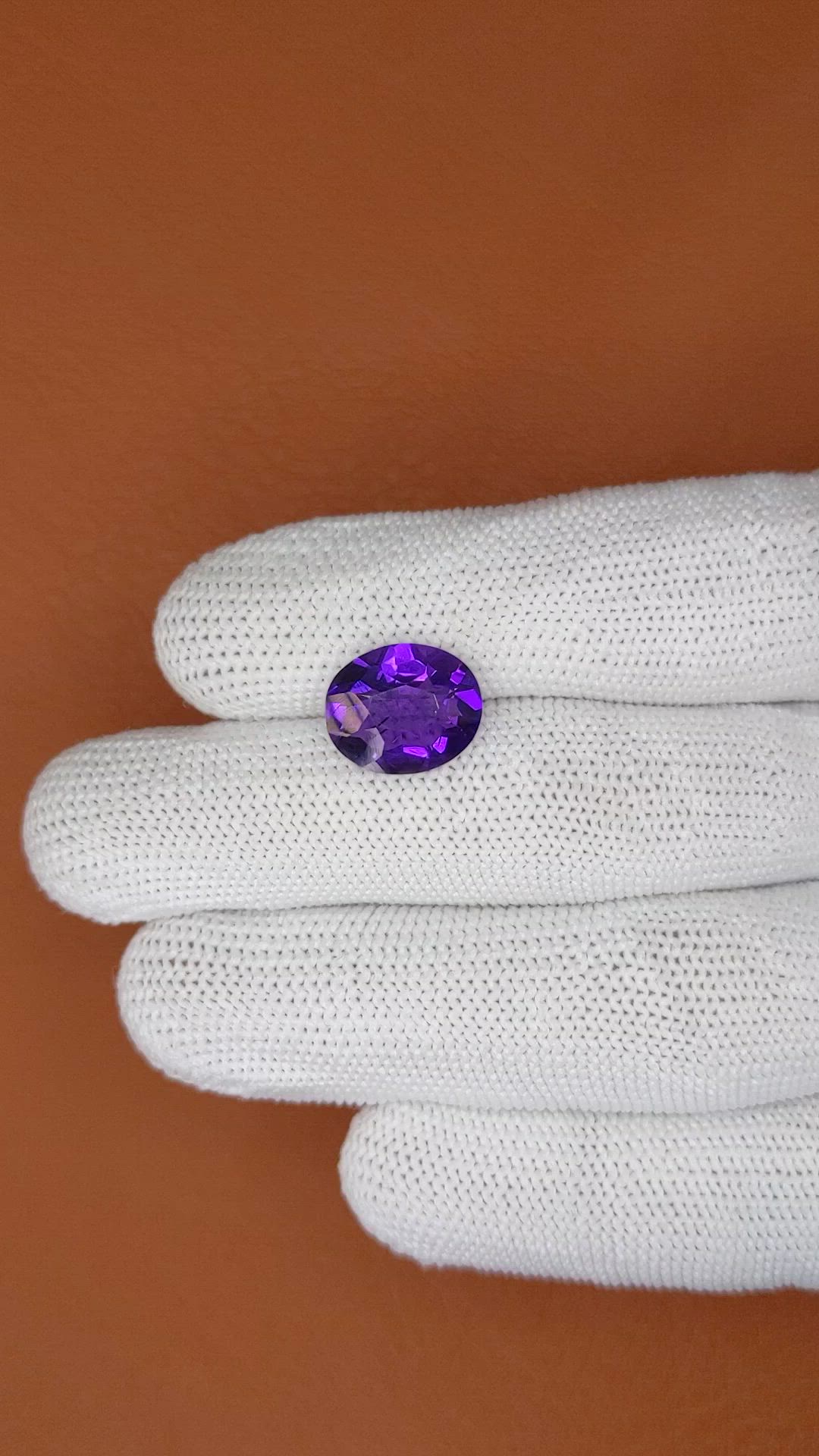 4.70 Ct. Purple Amethyst from Brazil Size Video