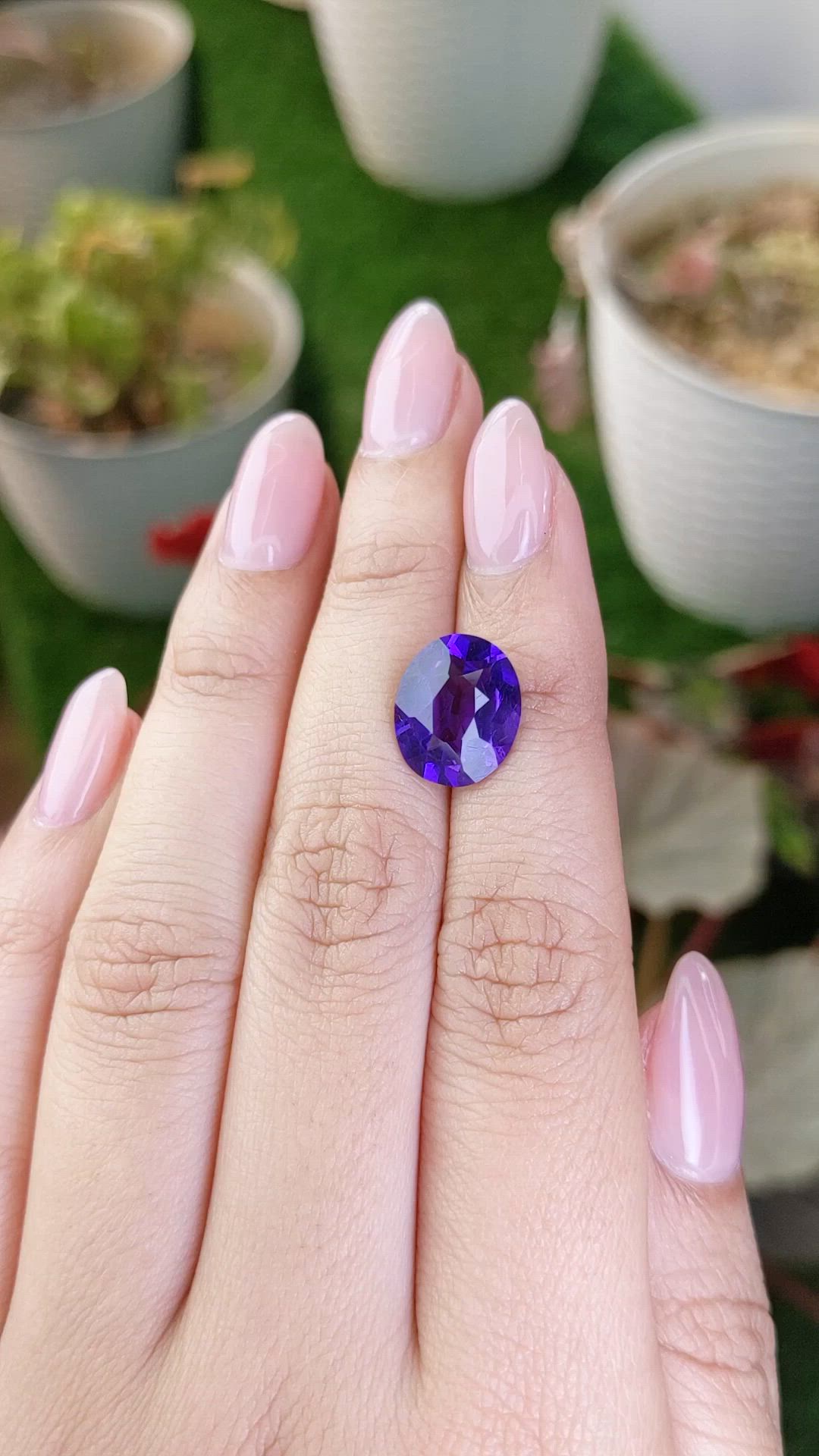 4.70 Ct. Purple Amethyst from Brazil Size Video