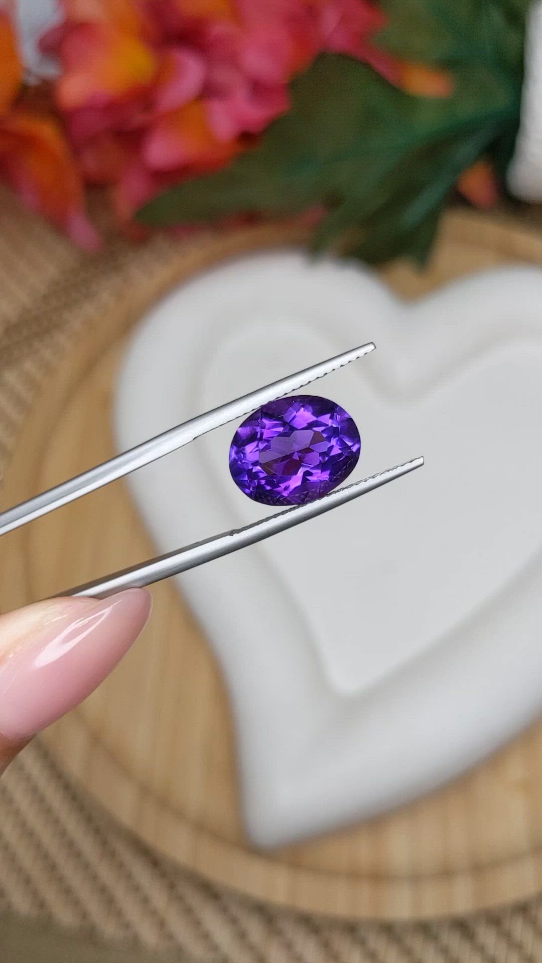 5.68 Ct. Purple Amethyst from Brazil Size Video