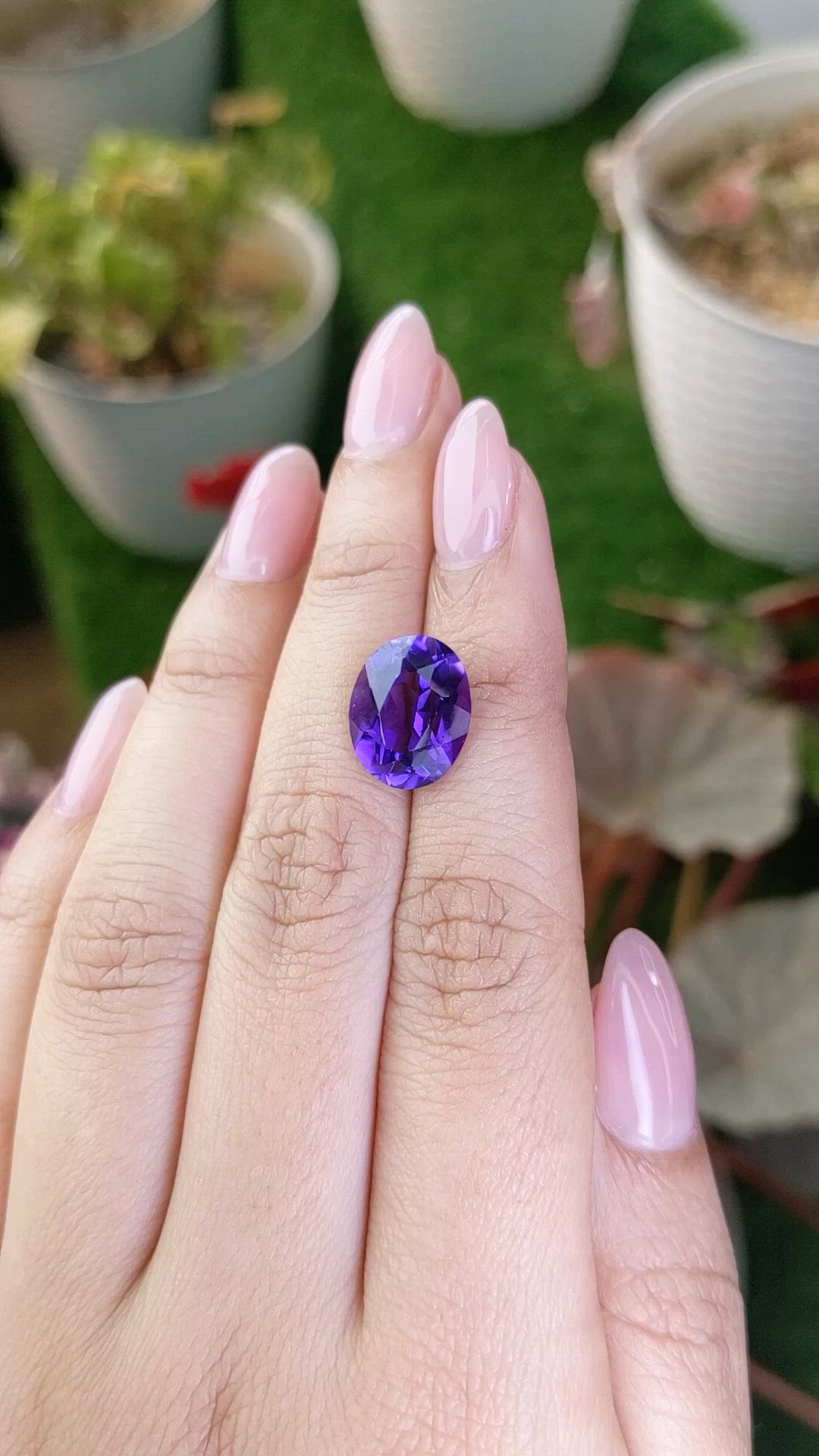 5.68 Ct. Purple Amethyst from Brazil Size Video