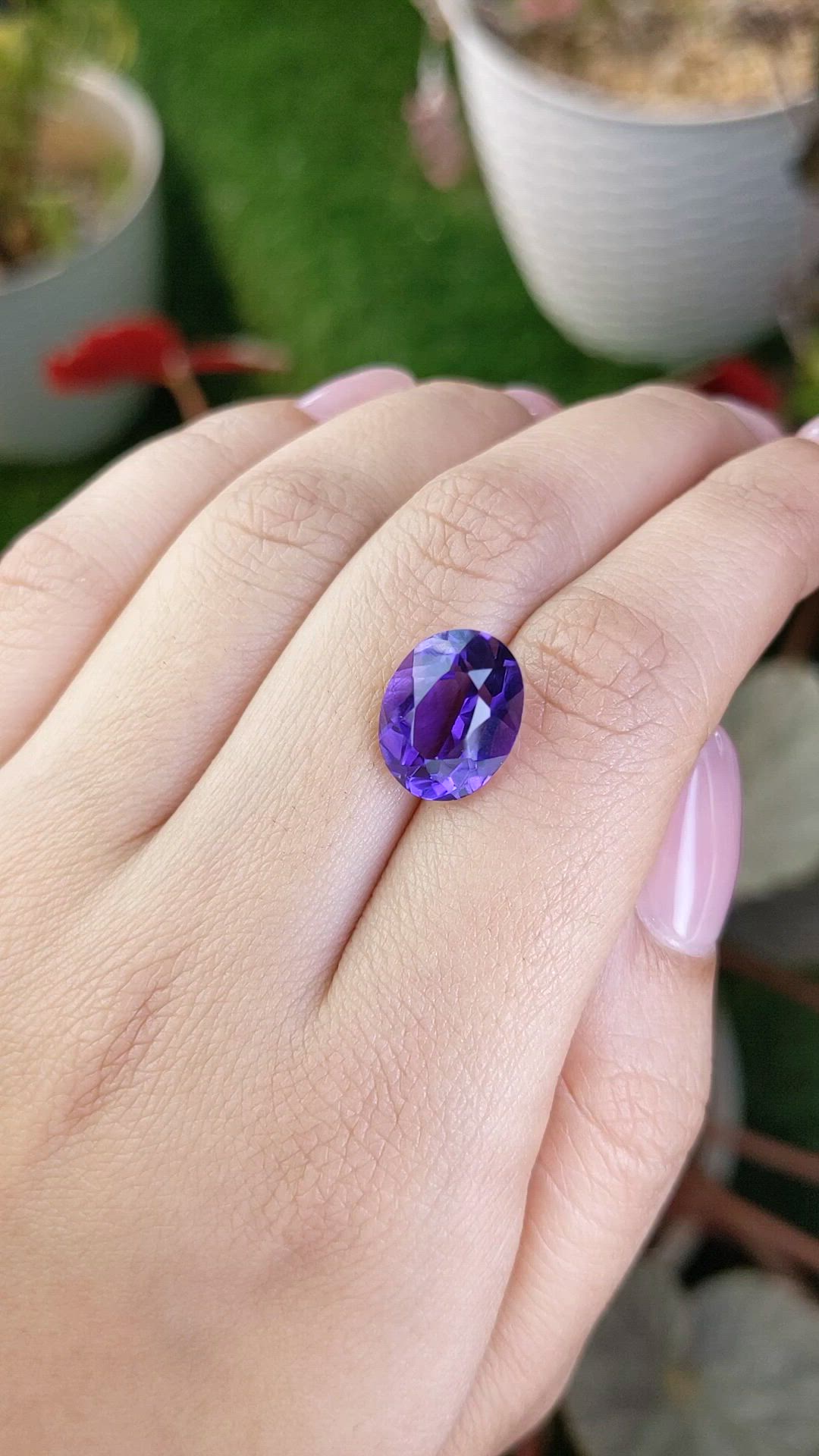 5.68 Ct. Purple Amethyst from Brazil Size Video