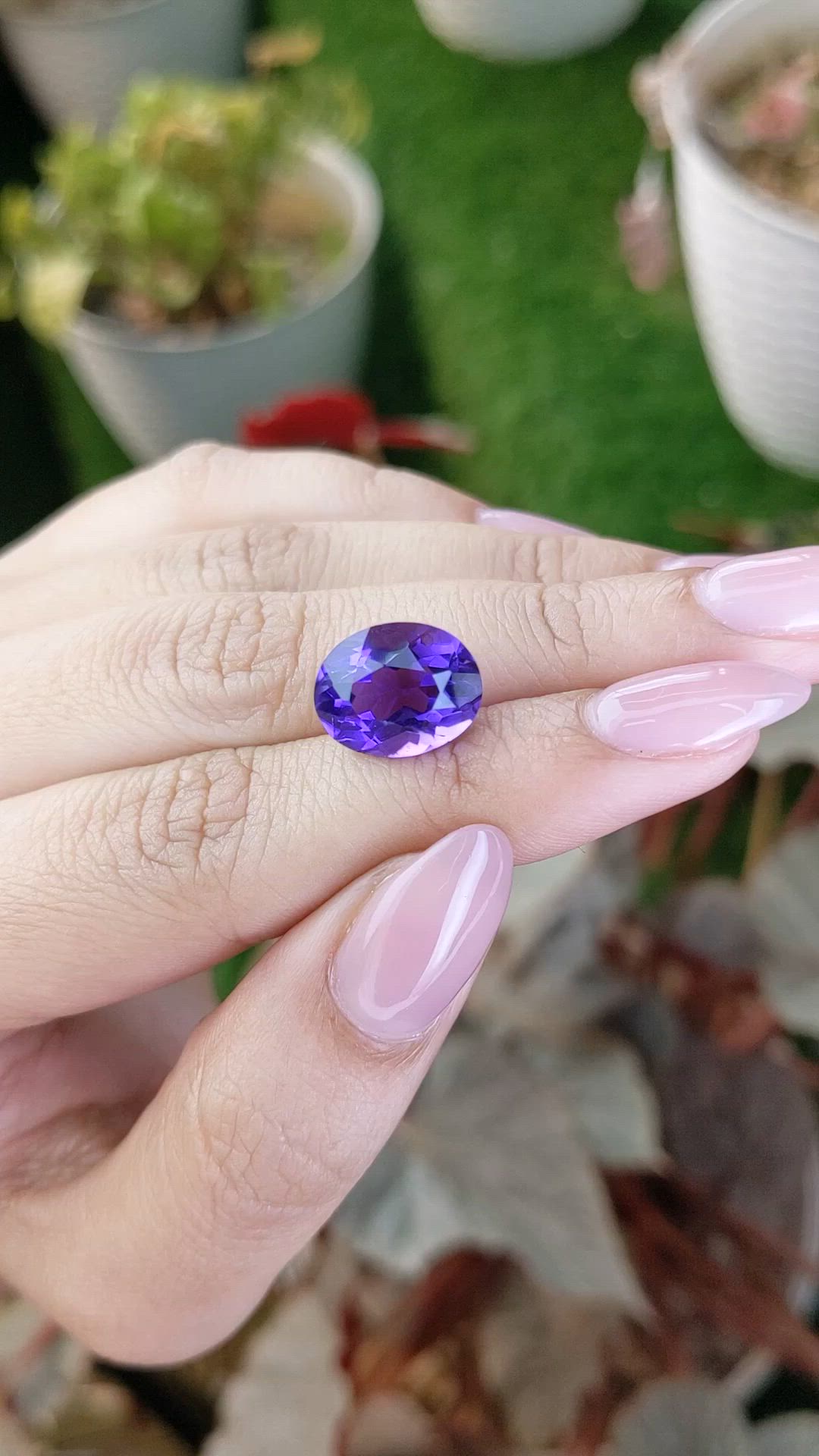 5.68 Ct. Purple Amethyst from Brazil Size Video