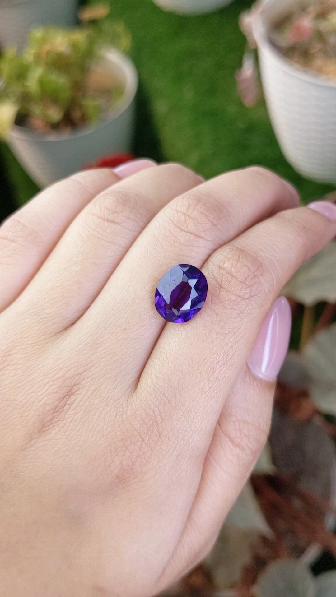 4.87 Ct. Purple Amethyst from Brazil Size Video