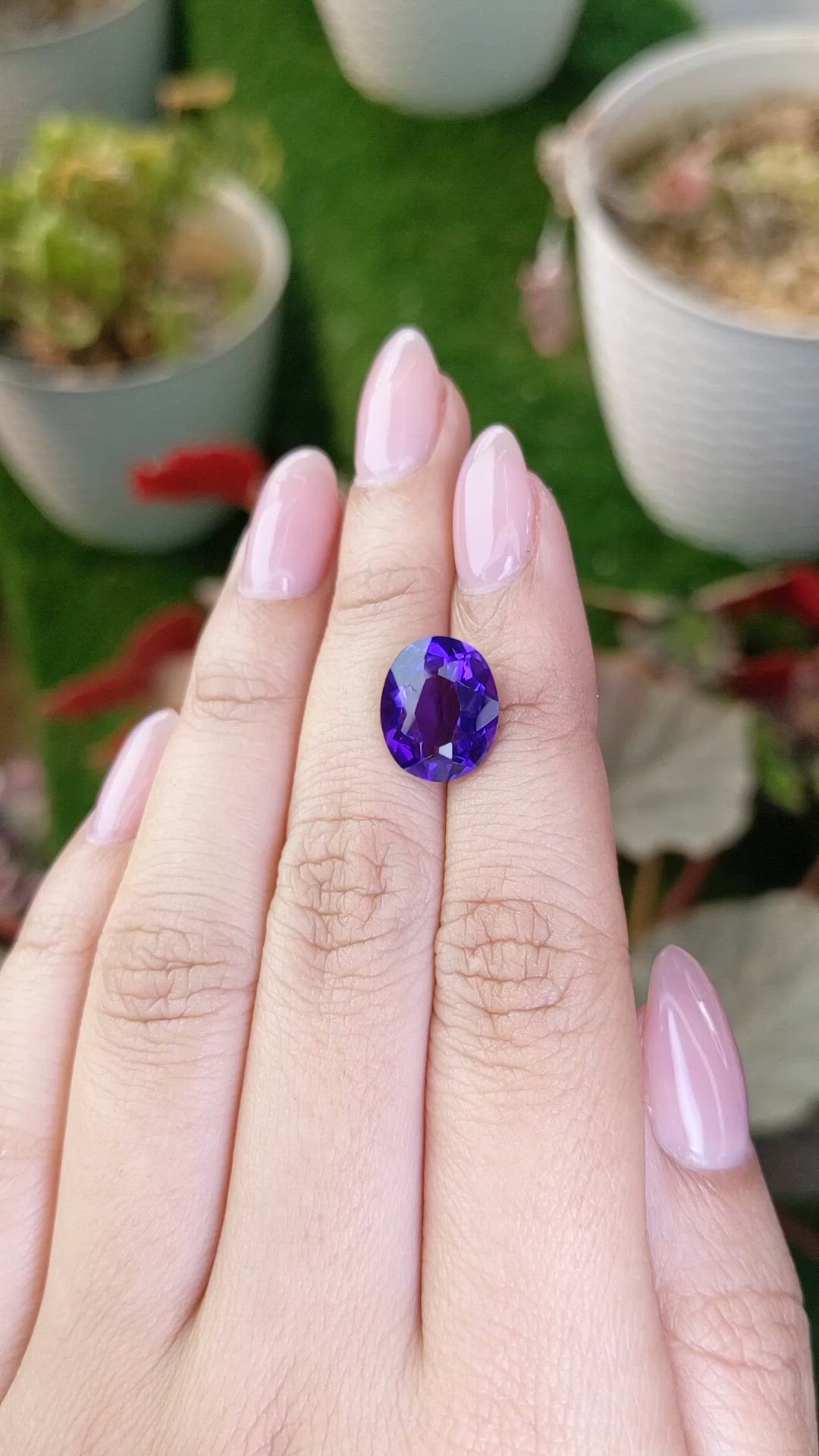 4.87 Ct. Purple Amethyst from Brazil Size Video