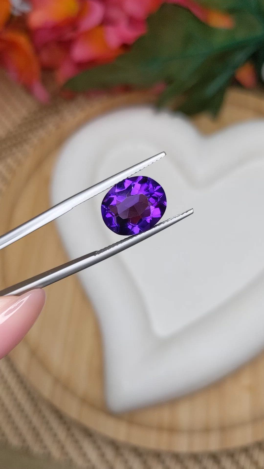 4.87 Ct. Purple Amethyst from Brazil Size Video