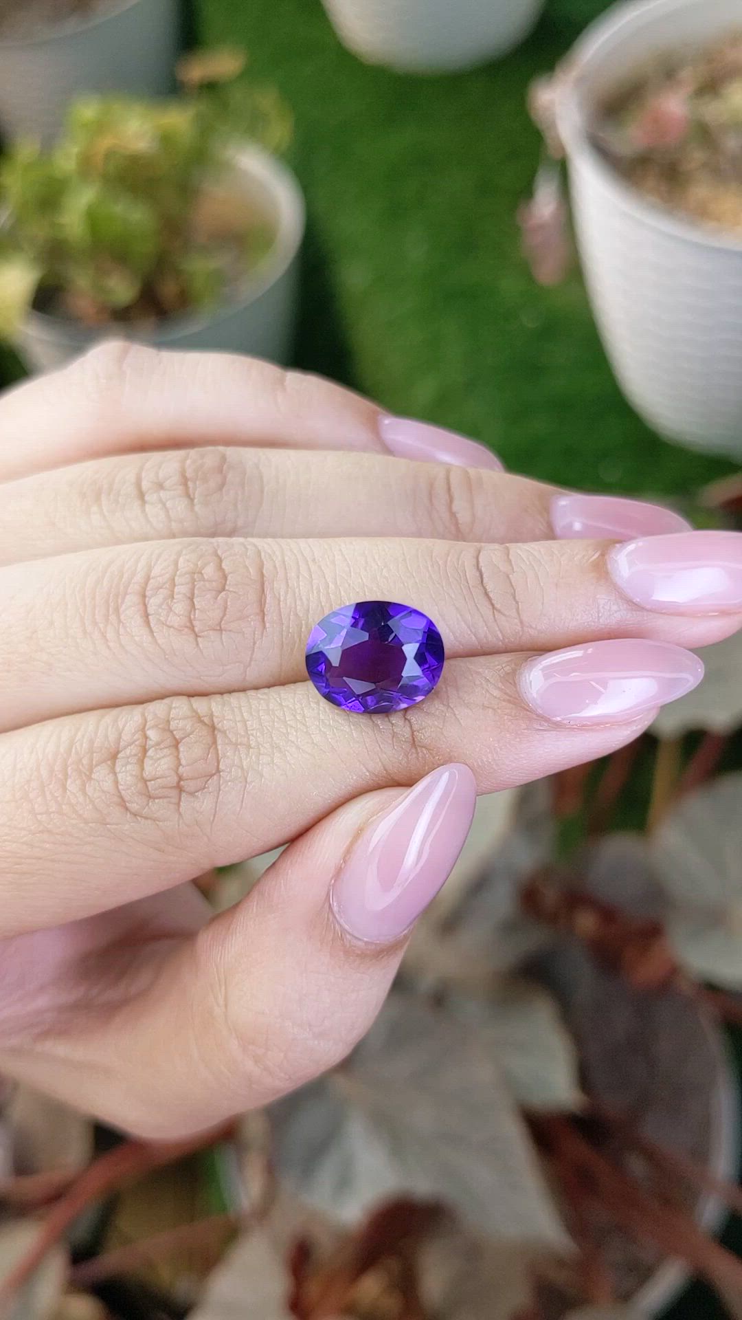 4.87 Ct. Purple Amethyst from Brazil Size Video