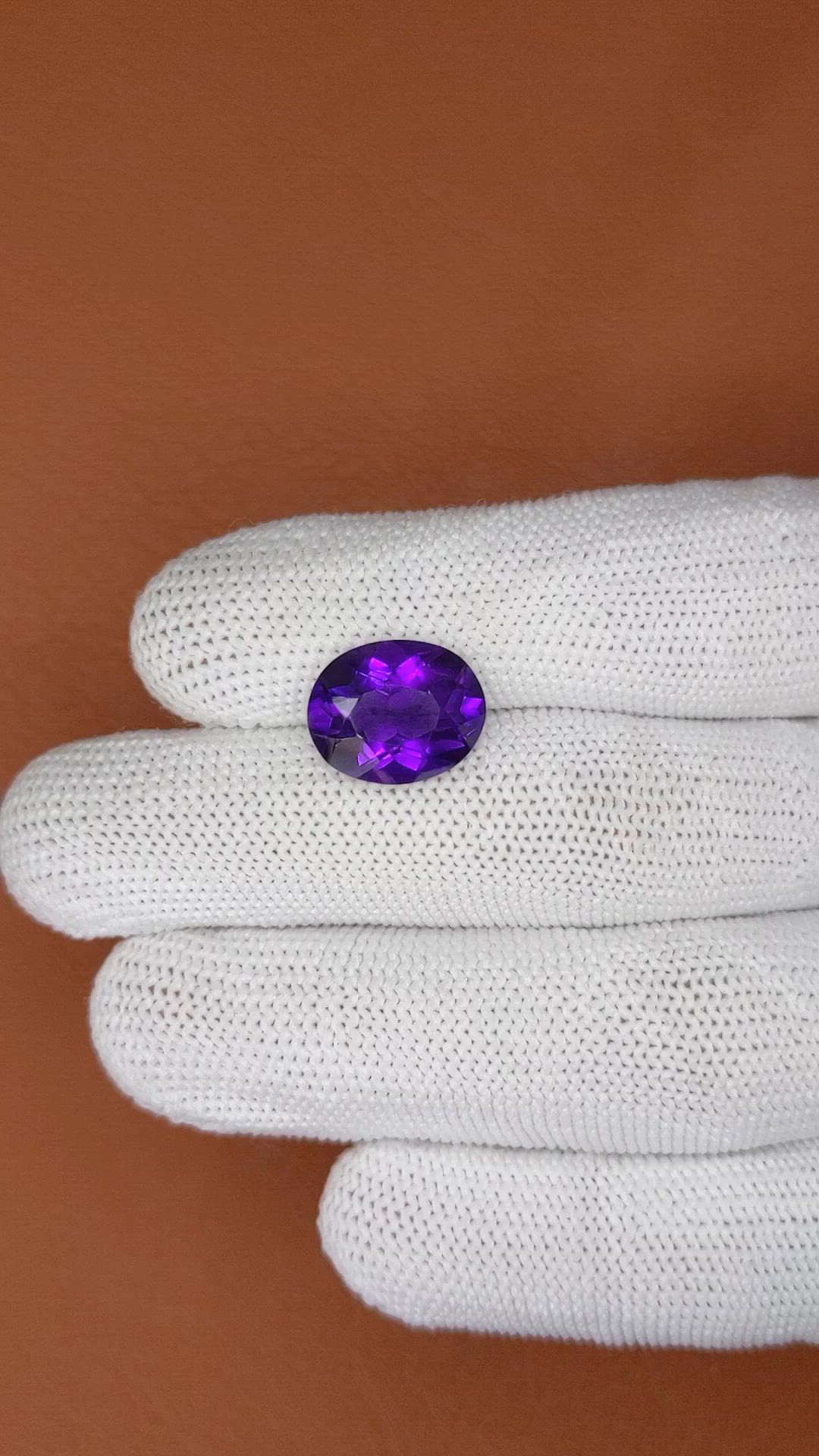 5.93 Ct. Purple Amethyst from Brazil Size Video