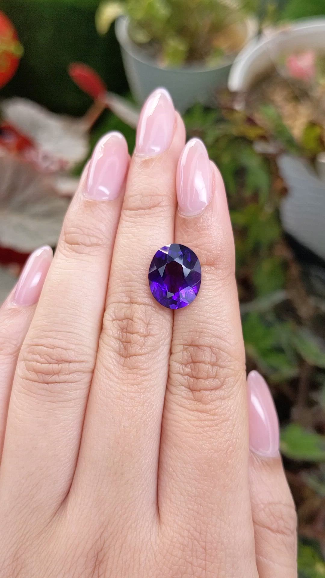 5.93 Ct. Purple Amethyst from Brazil Size Video