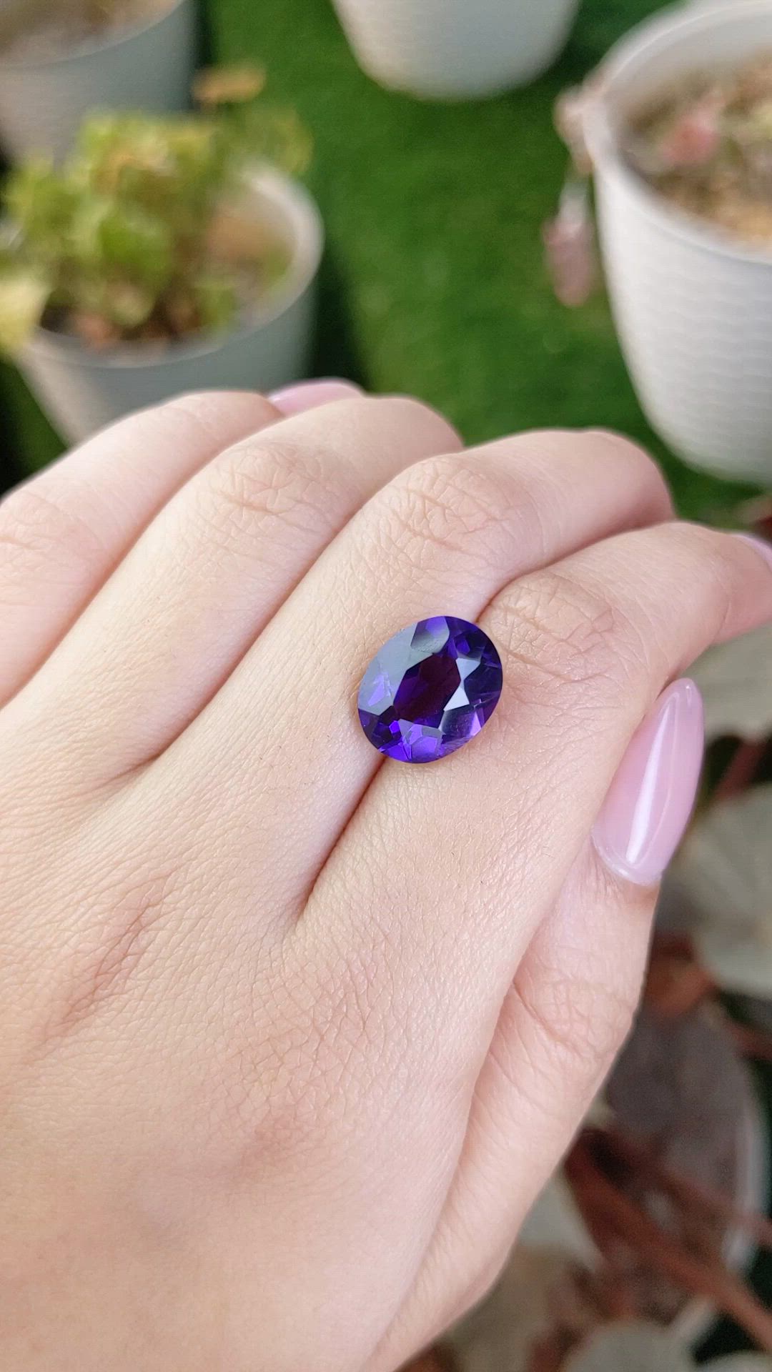 5.93 Ct. Purple Amethyst from Brazil Size Video