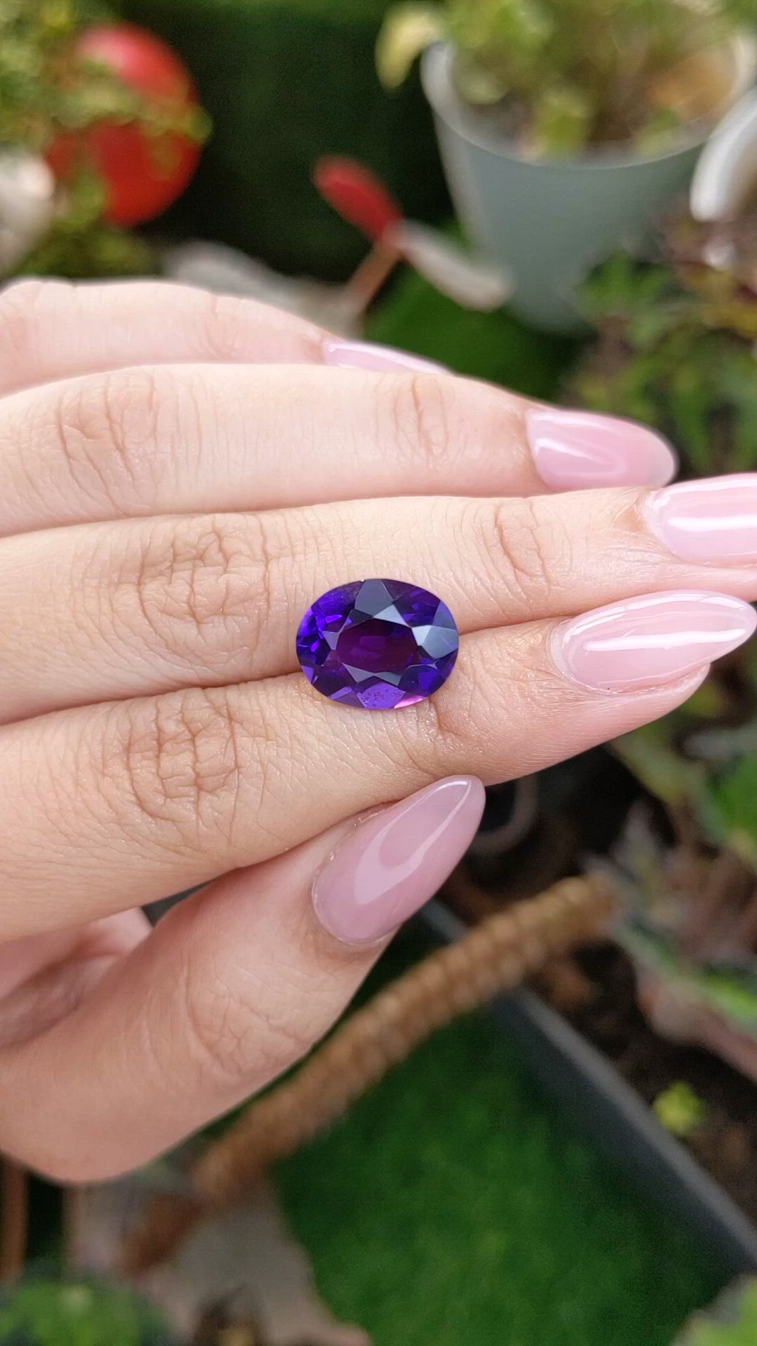 5.93 Ct. Purple Amethyst from Brazil Size Video