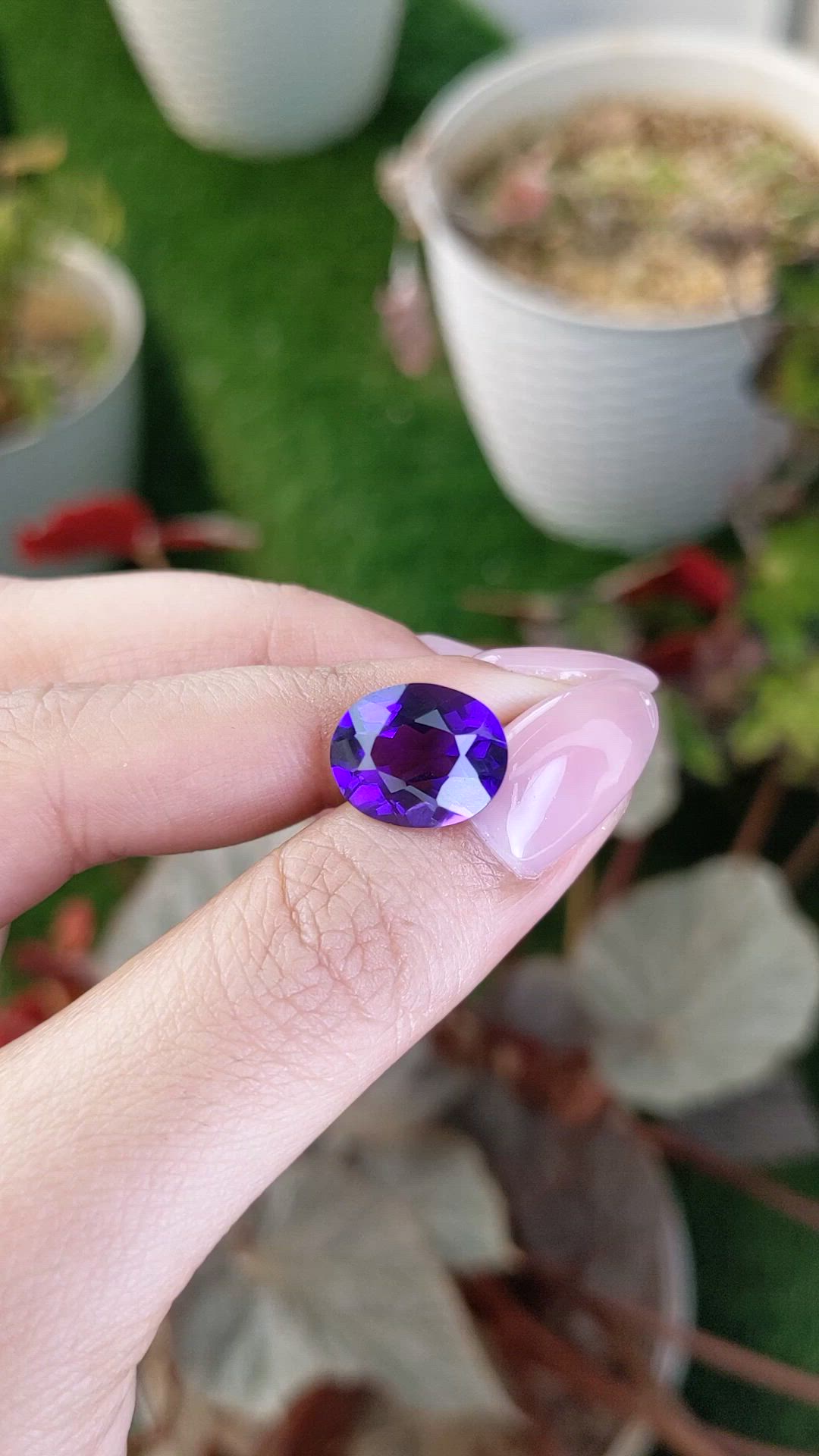 5.93 Ct. Purple Amethyst from Brazil Size Video