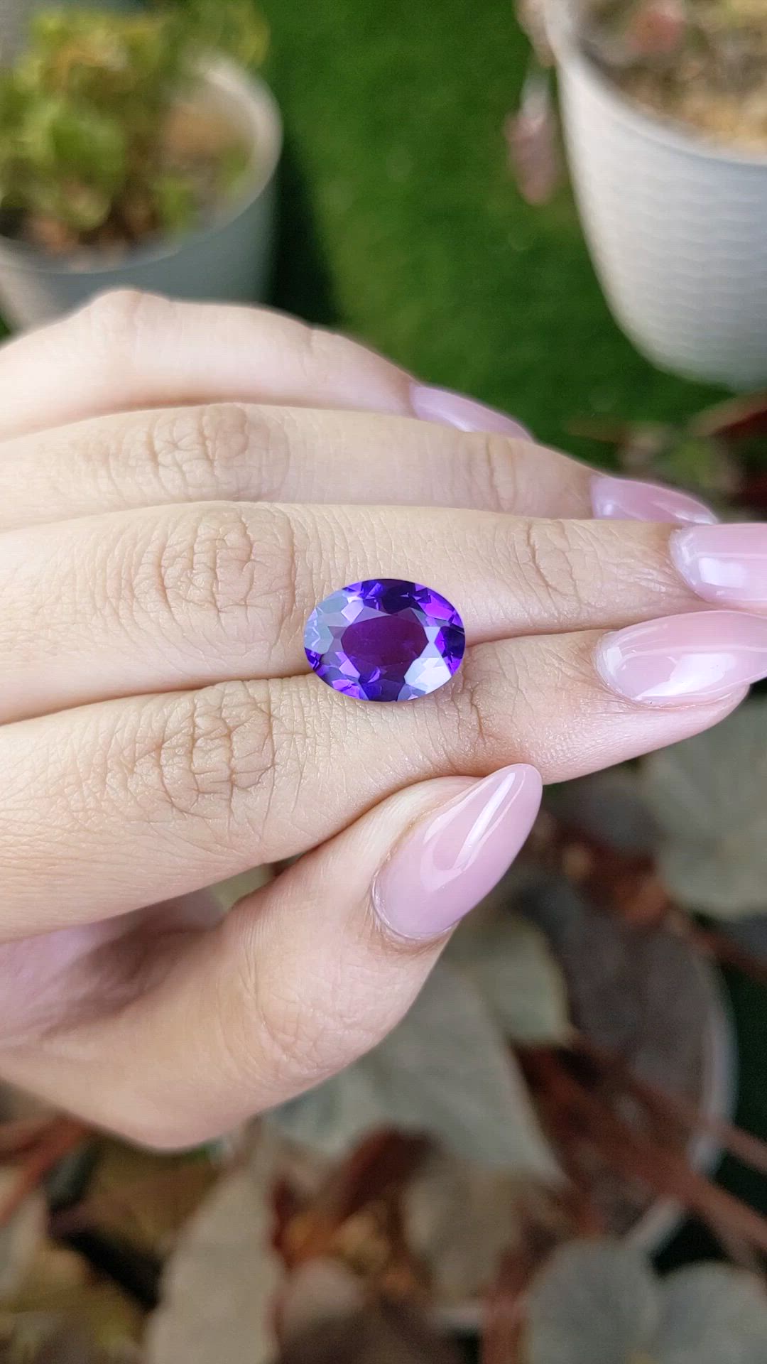 4.89 Ct. Purple Amethyst from Brazil Size Video