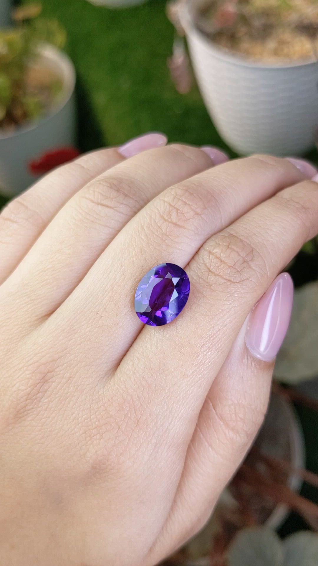 4.89 Ct. Purple Amethyst from Brazil Size Video