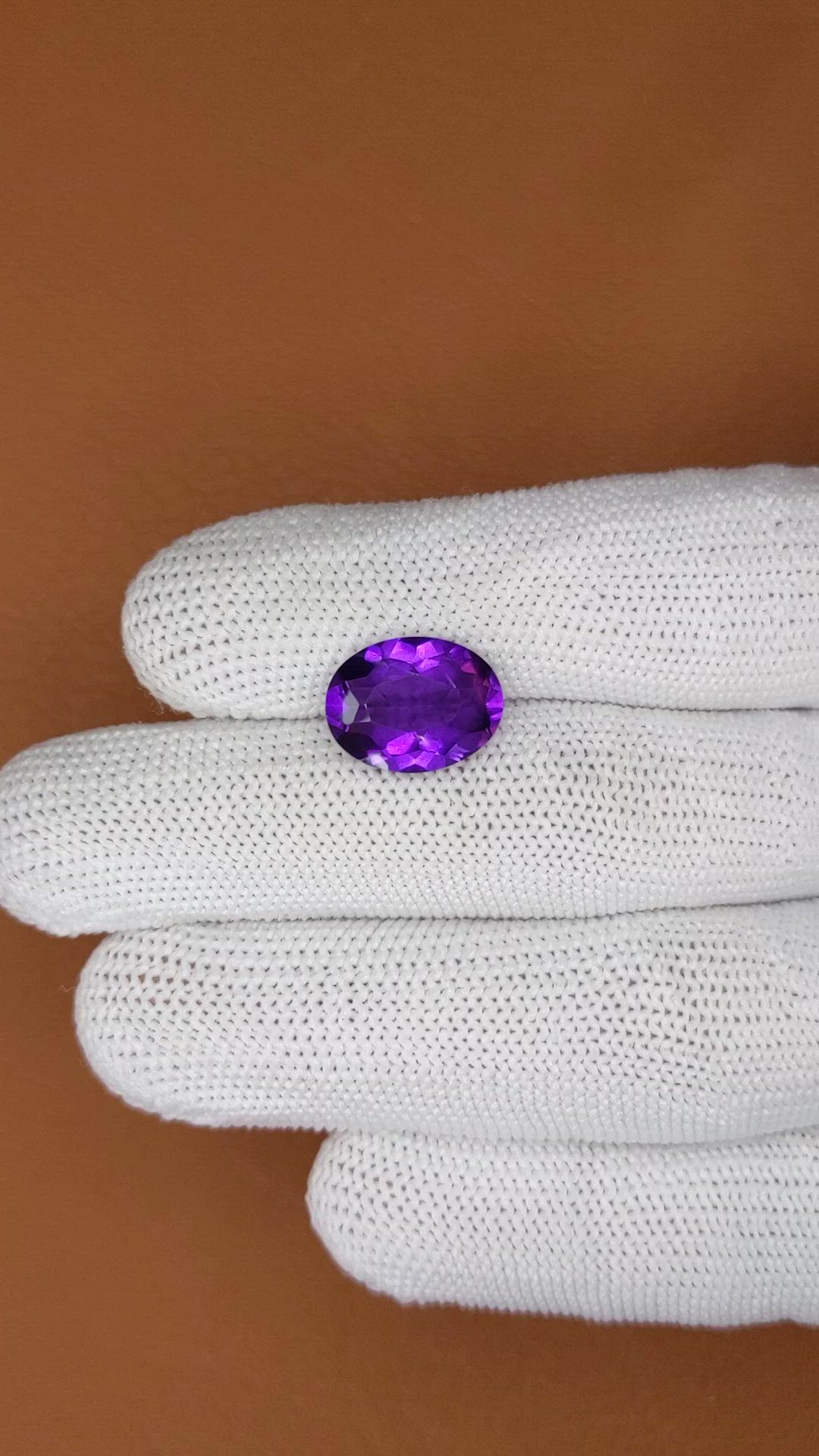 4.89 Ct. Purple Amethyst from Brazil Size Video