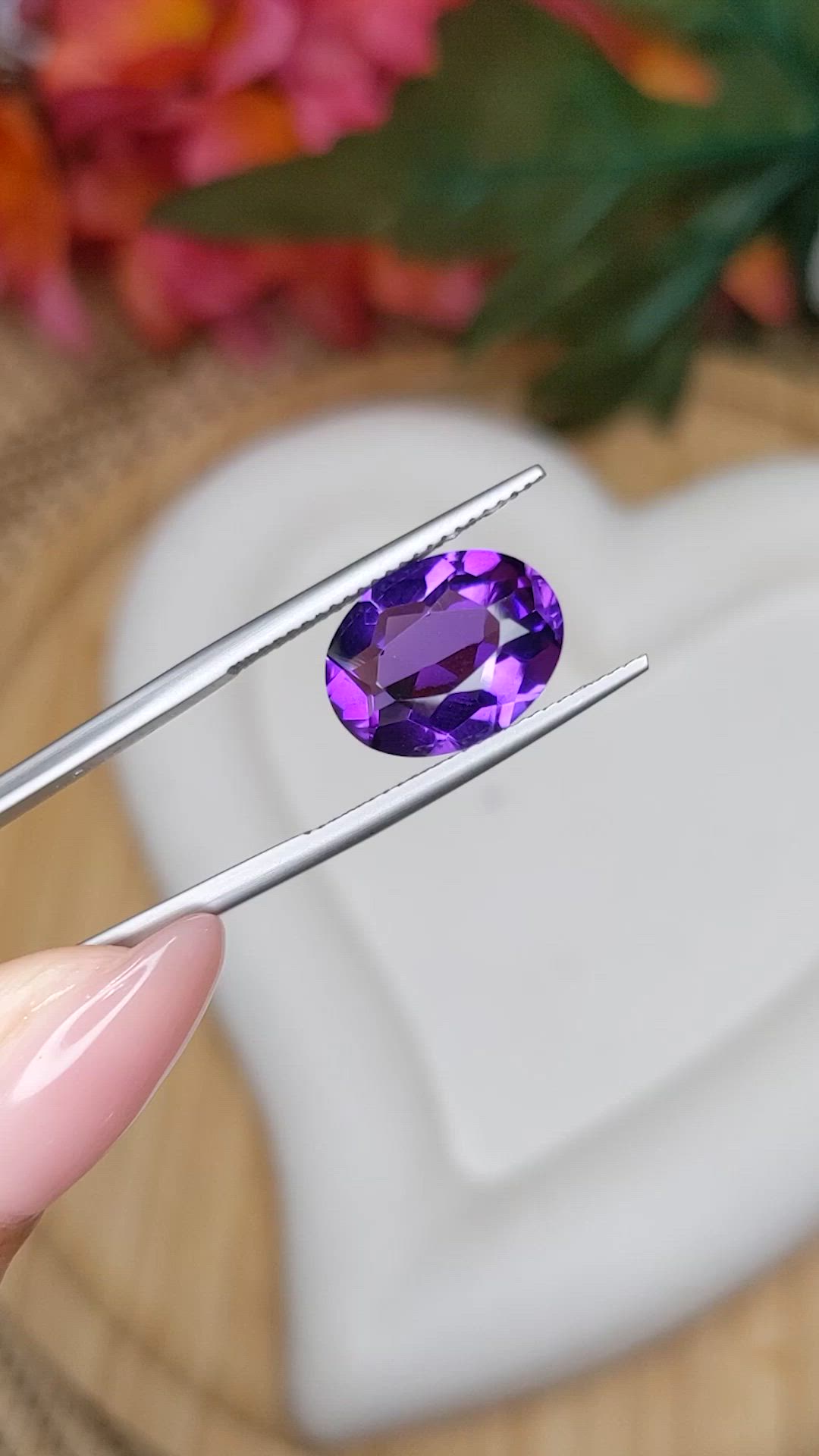4.89 Ct. Purple Amethyst from Brazil Size Video