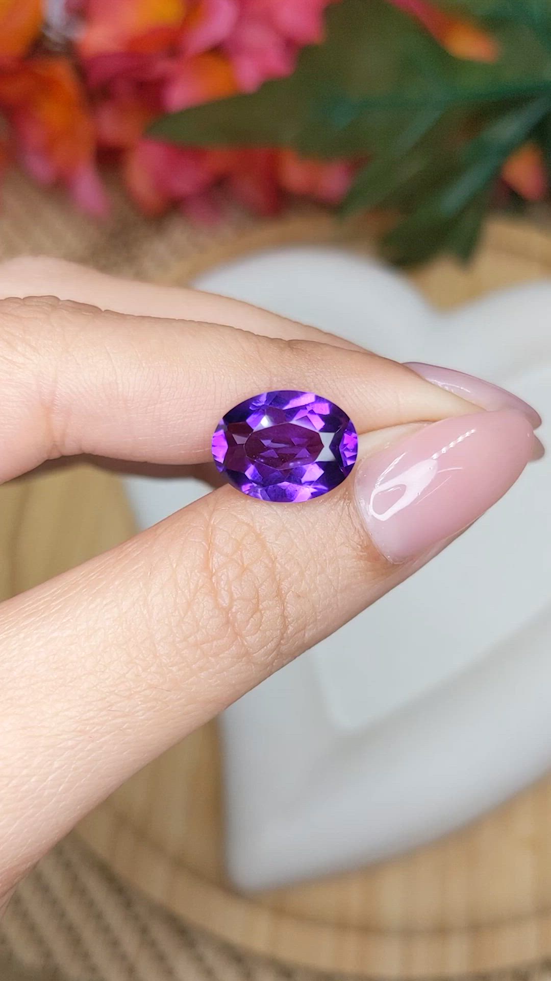 4.89 Ct. Purple Amethyst from Brazil Size Video