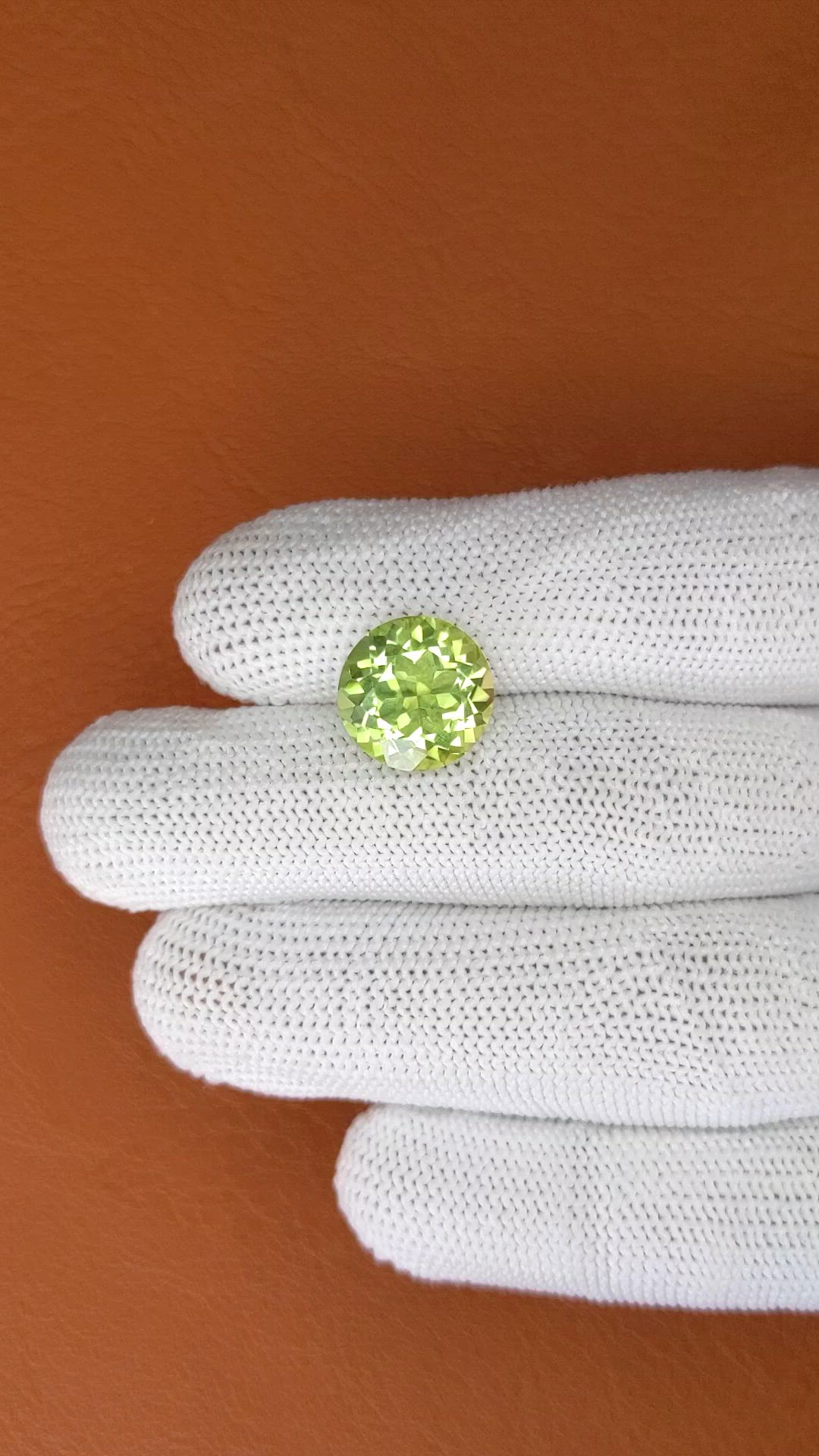 6.27 Ct. Yellowish Green Prasiolite from Brazil Size Video
