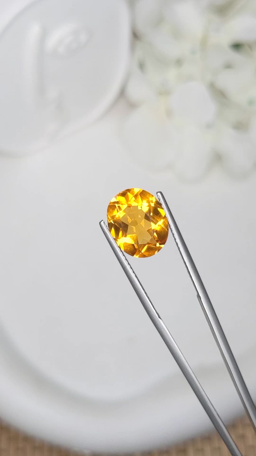 4.40 Ct. Yellow Citrine from Brazil Size Video