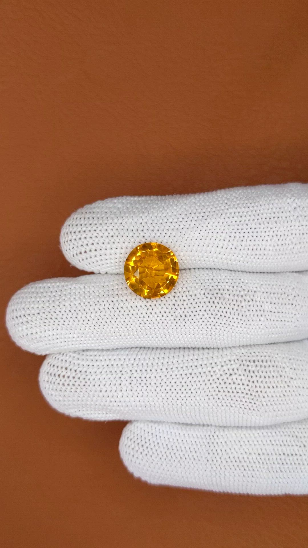 5.33 Ct. Orangish Yellow Citrine from Brazil Size Video