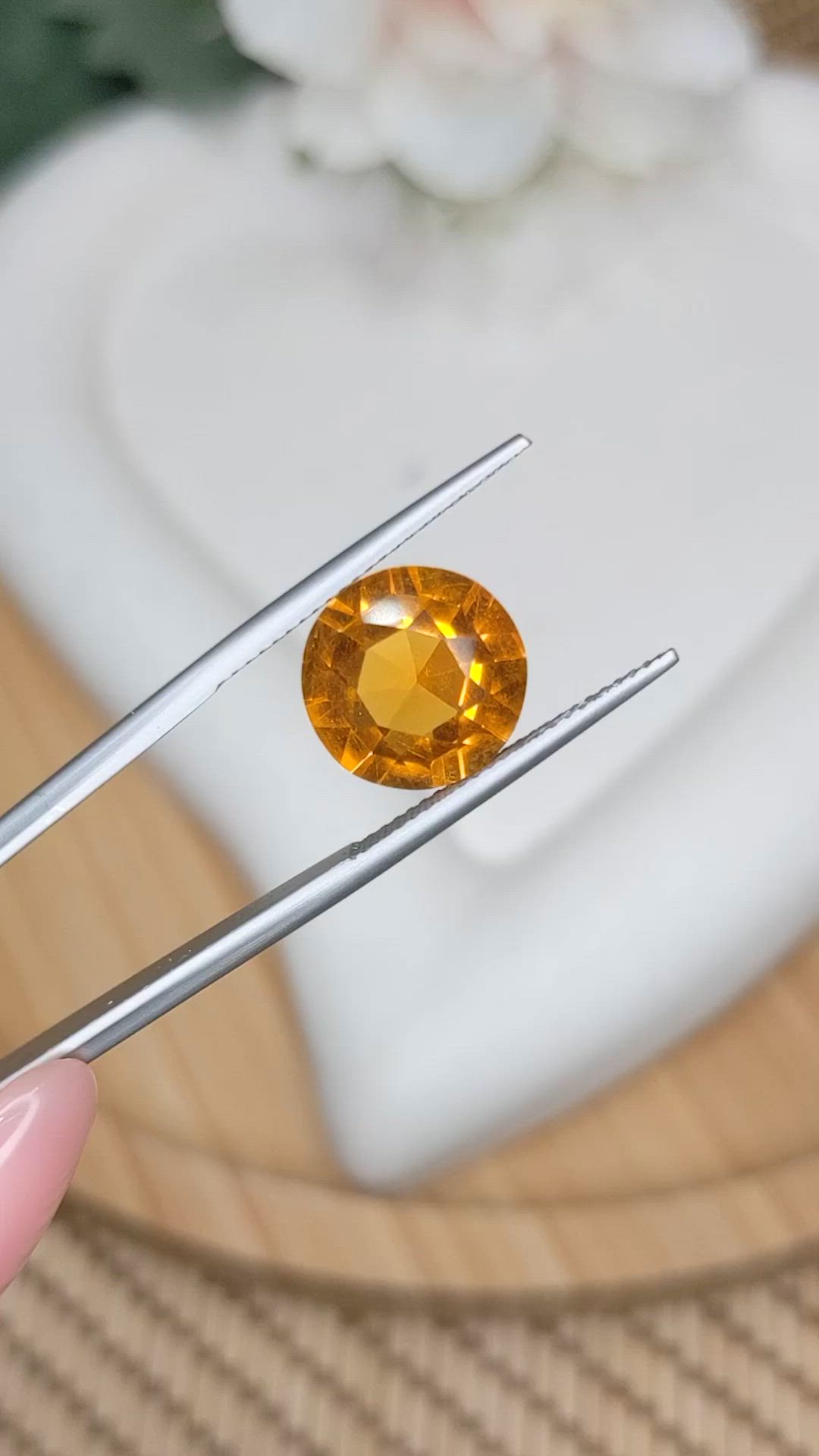 5.33 Ct. Orangish Yellow Citrine from Brazil Size Video