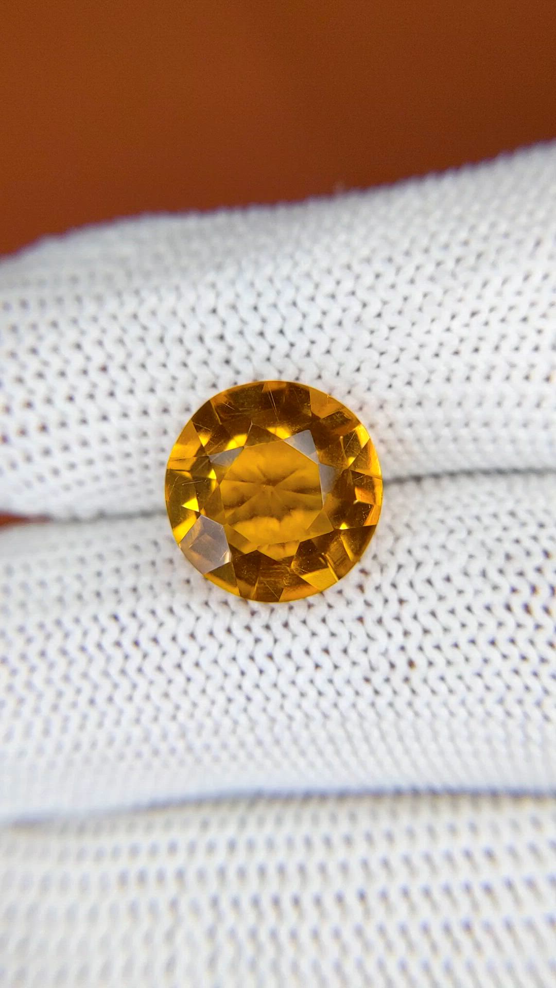 5.33 Ct. Orangish Yellow Citrine from Brazil Size Video