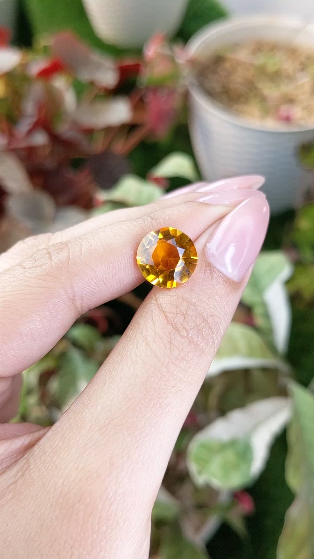 5.33 Ct. Orangish Yellow Citrine from Brazil Size Video