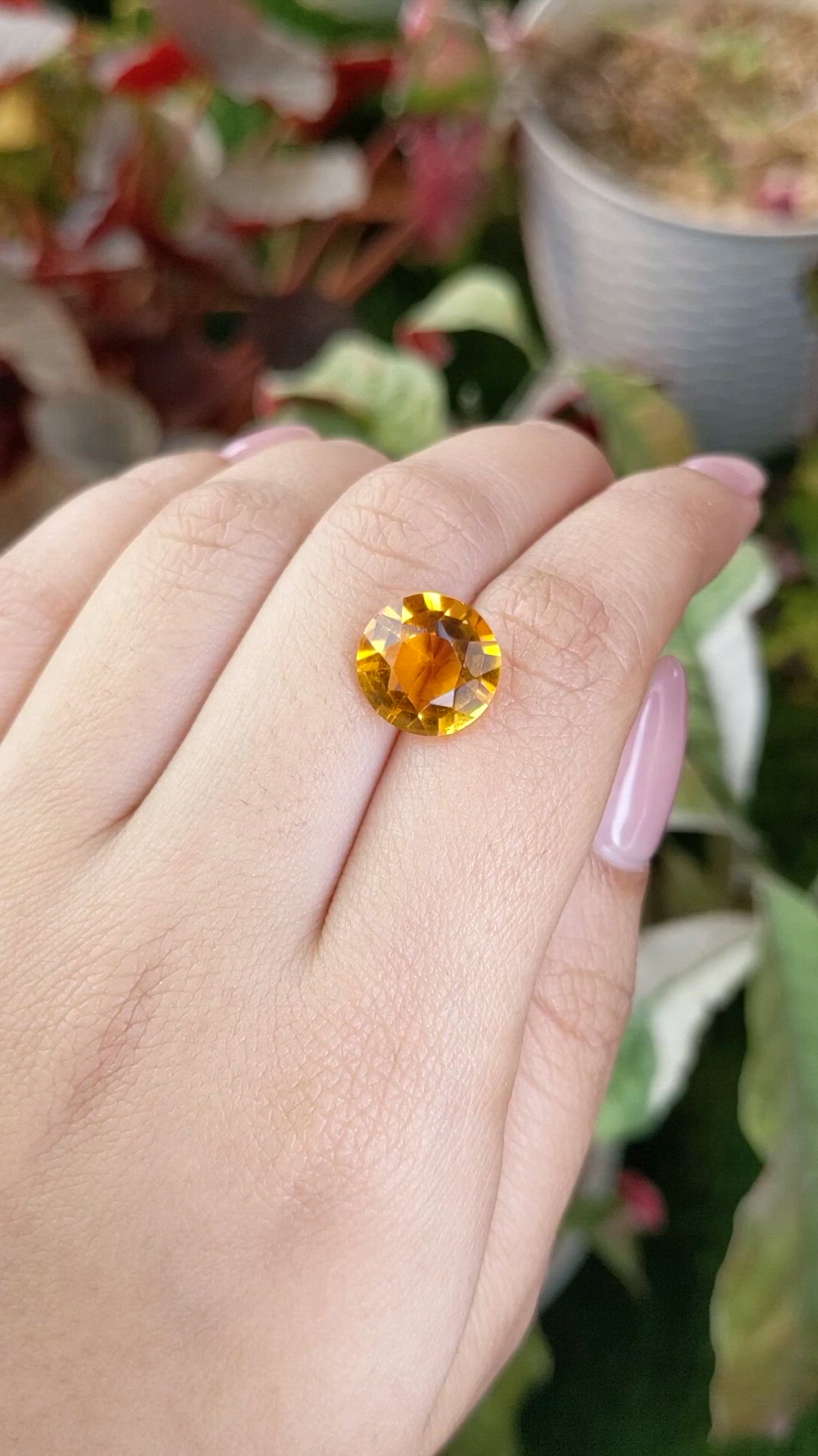 5.33 Ct. Orangish Yellow Citrine from Brazil Size Video