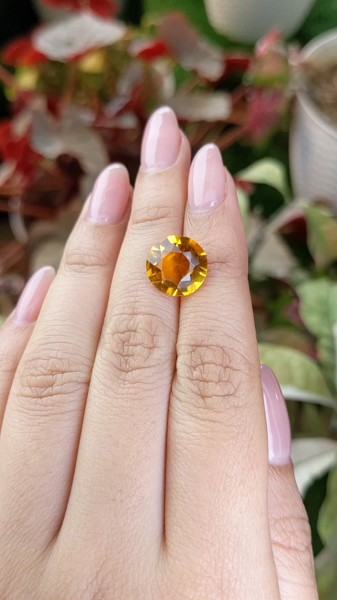 5.33 Ct. Orangish Yellow Citrine from Brazil Size Video