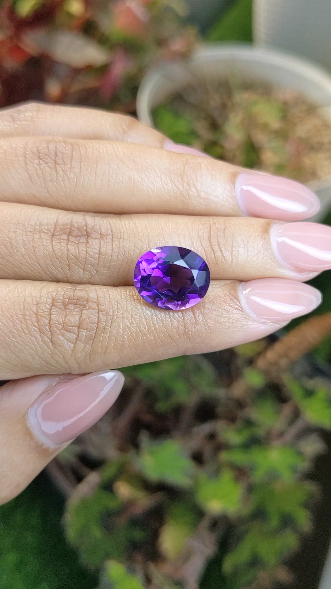 7.09 Ct. Purple Amethyst from Brazil Size Video