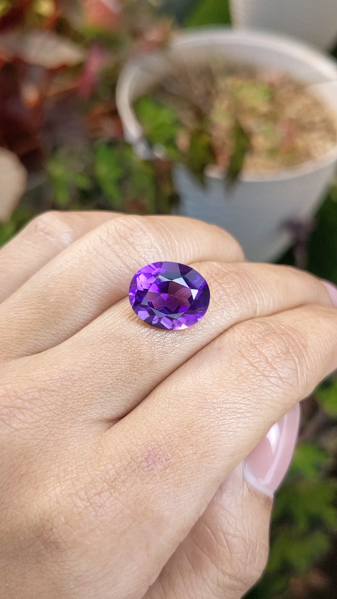 7.09 Ct. Purple Amethyst from Brazil Size Video