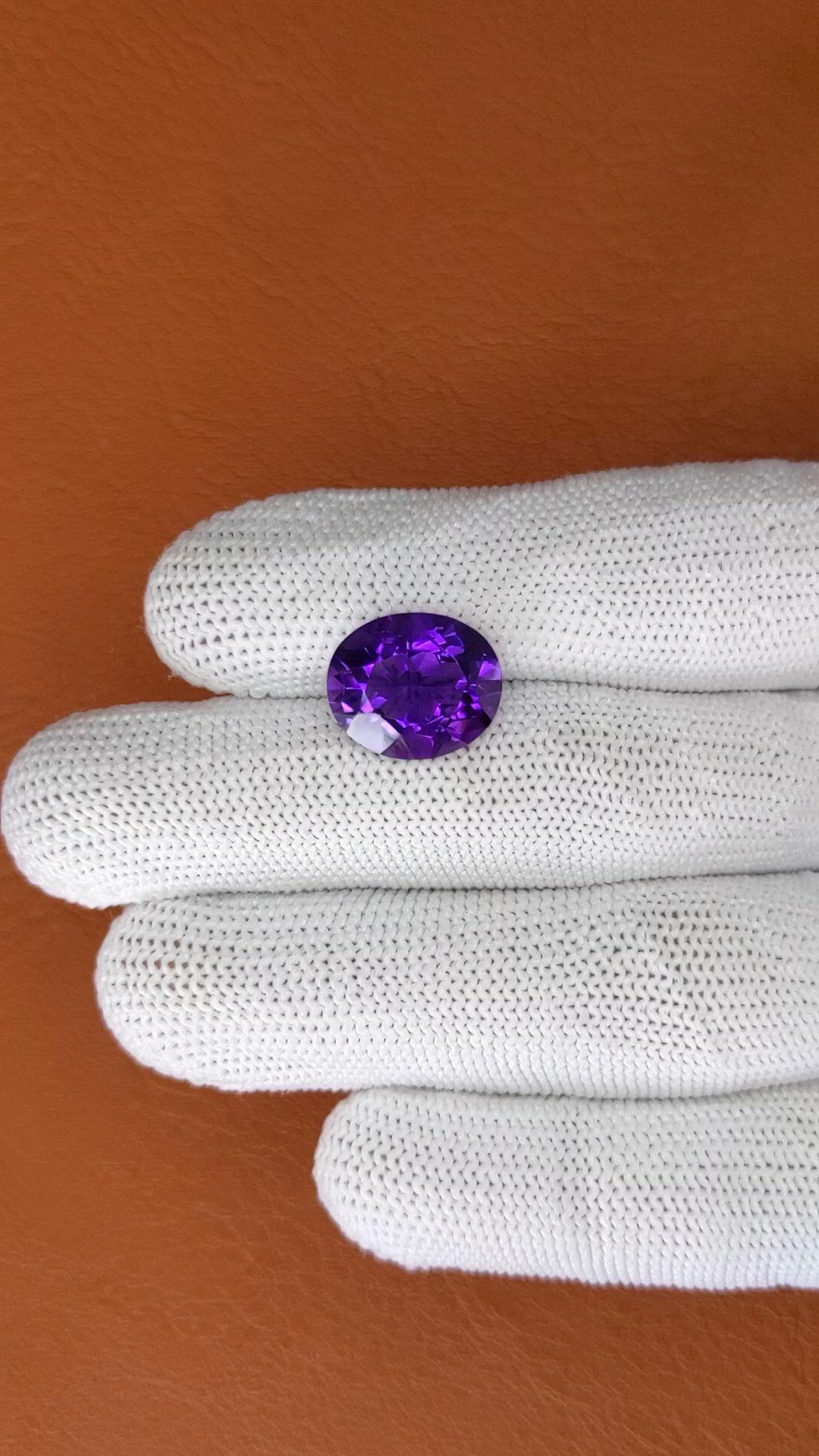 7.09 Ct. Purple Amethyst from Brazil Size Video