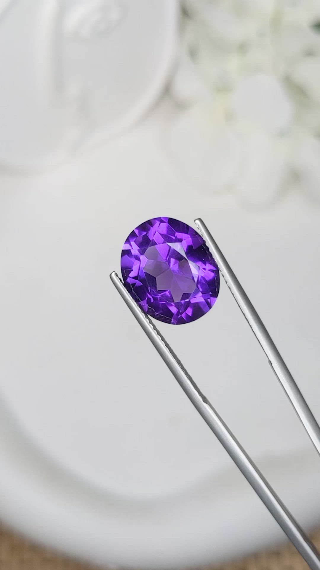 7.09 Ct. Purple Amethyst from Brazil Size Video